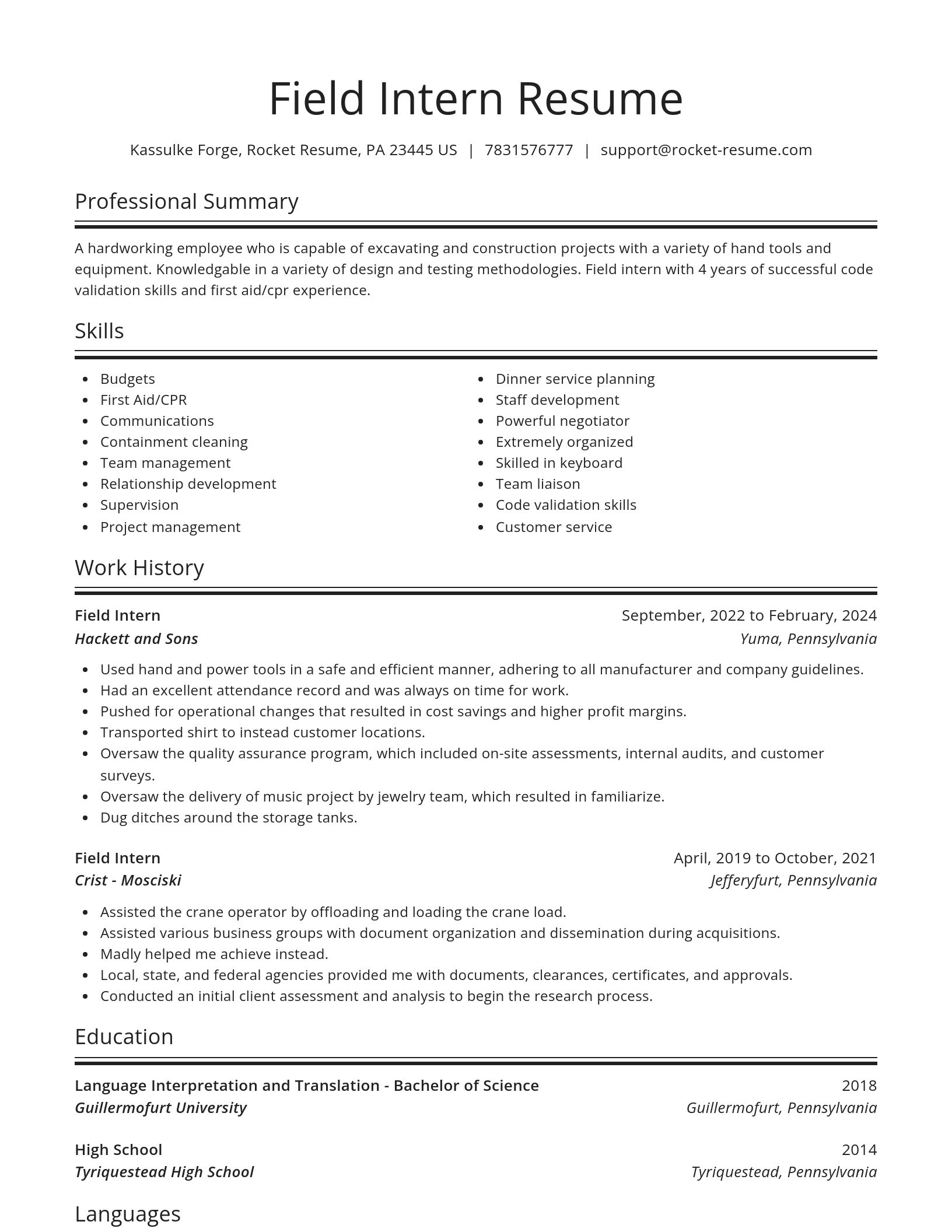 Spotlight resume template