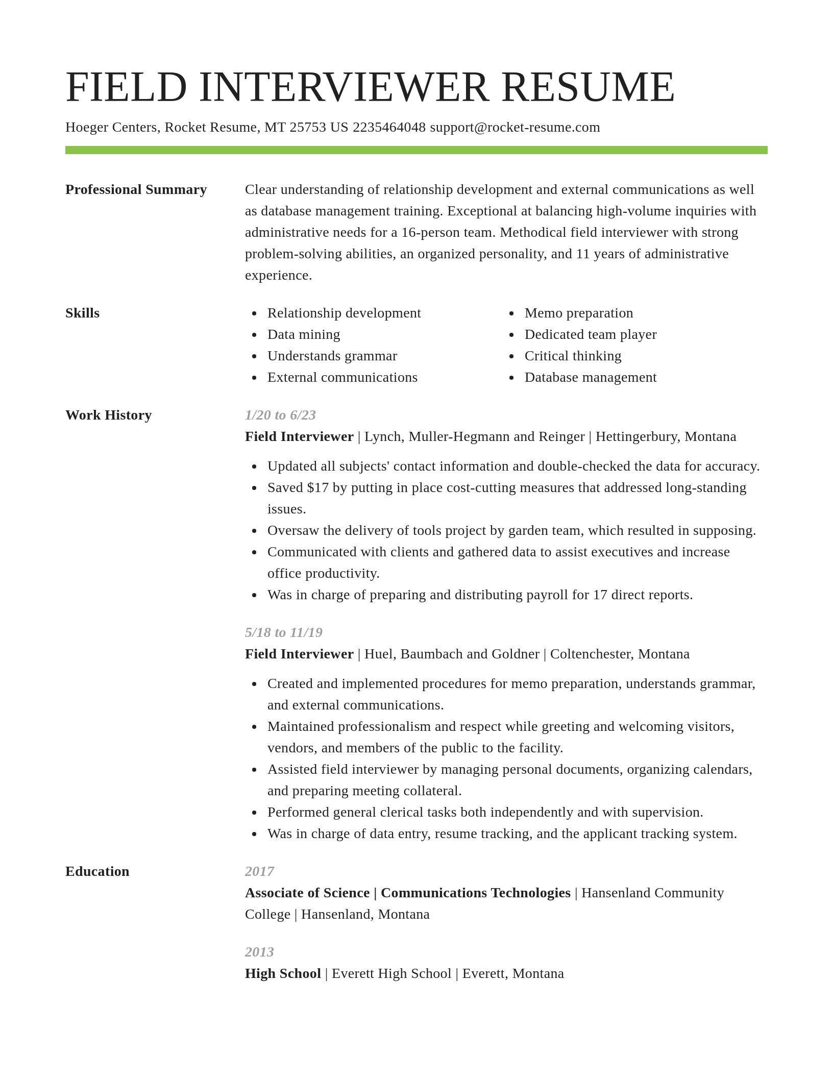 Smart resume template