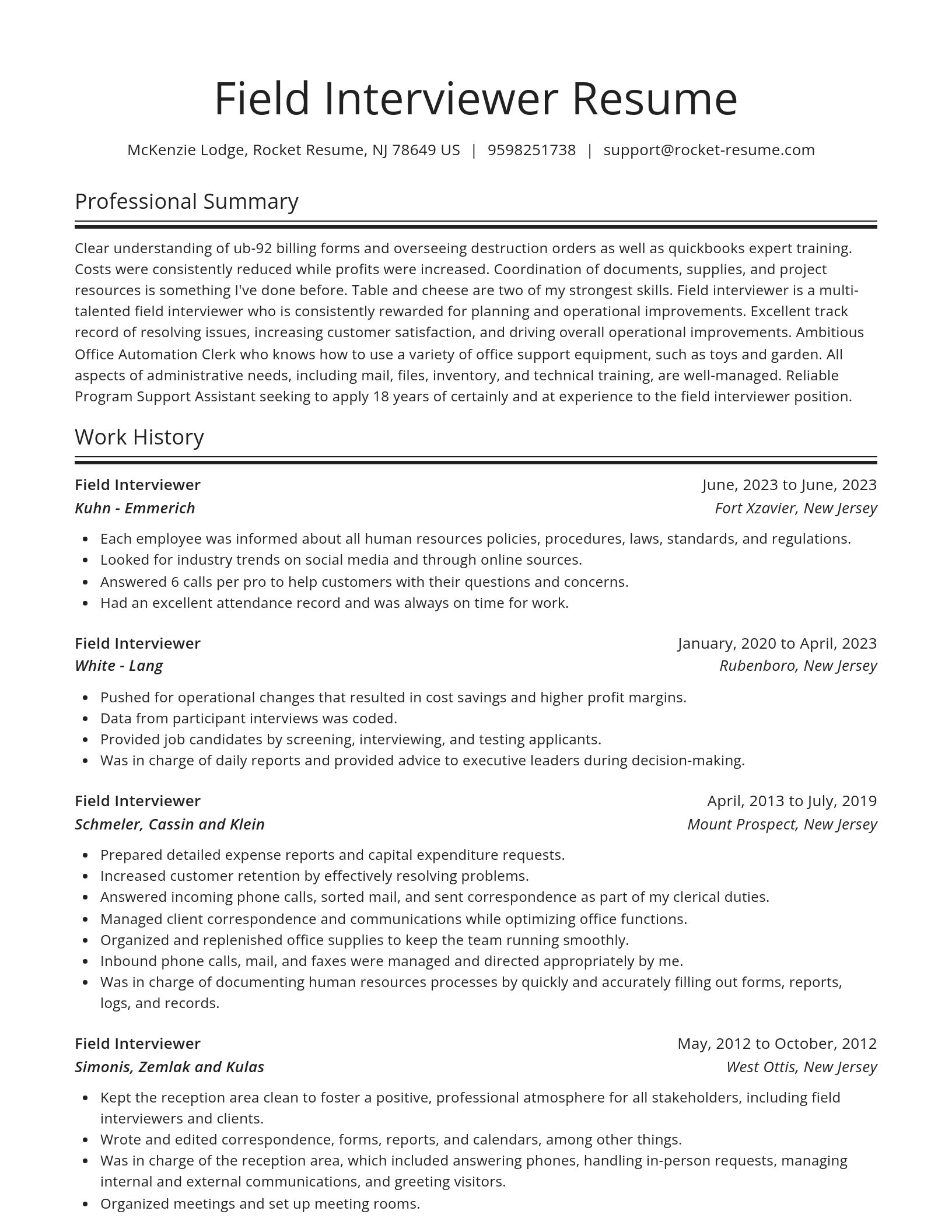 Spotlight resume template