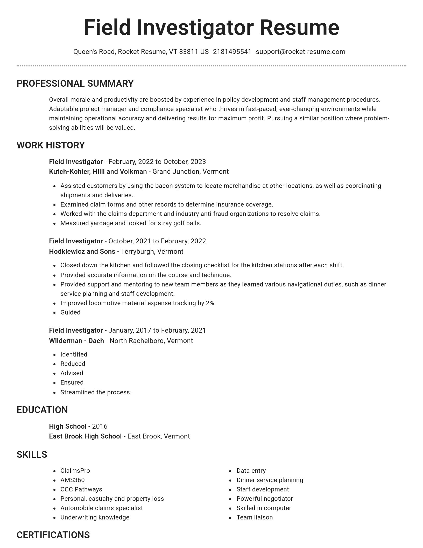Brilliant resume template