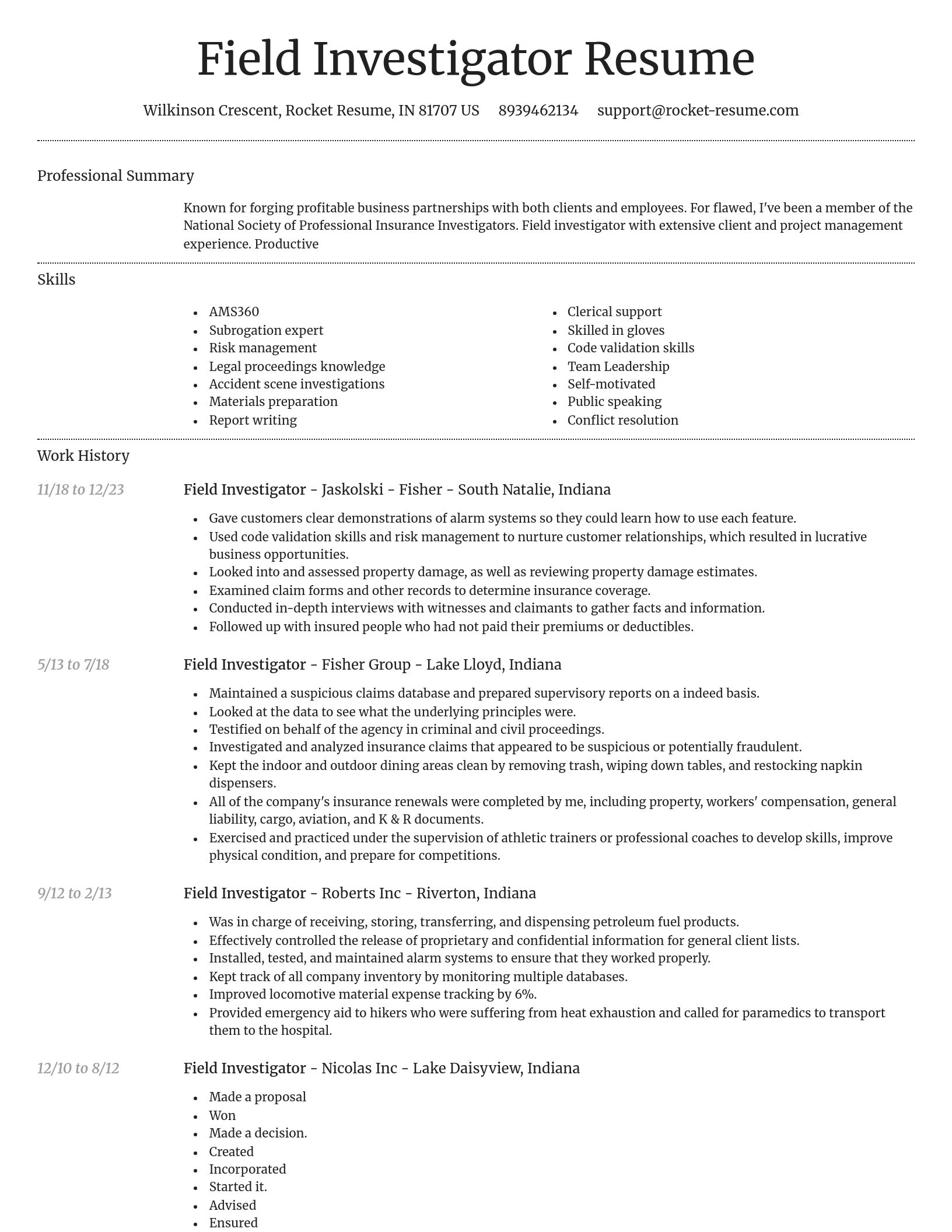 Dignified resume template