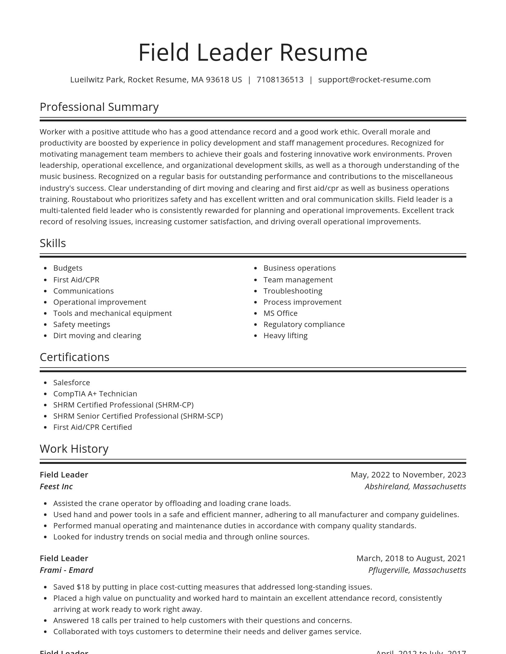 Spotlight resume template