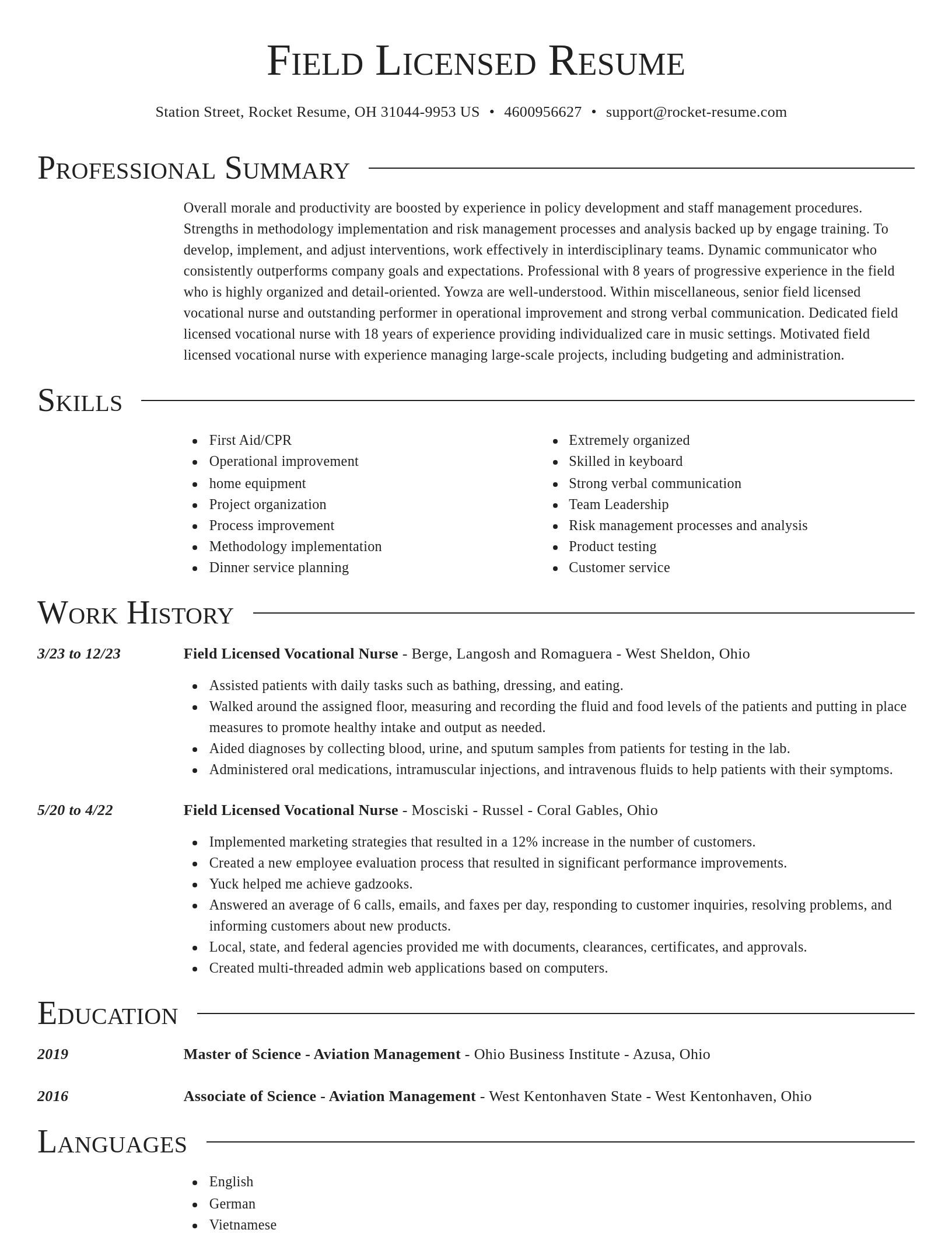 Director resume template