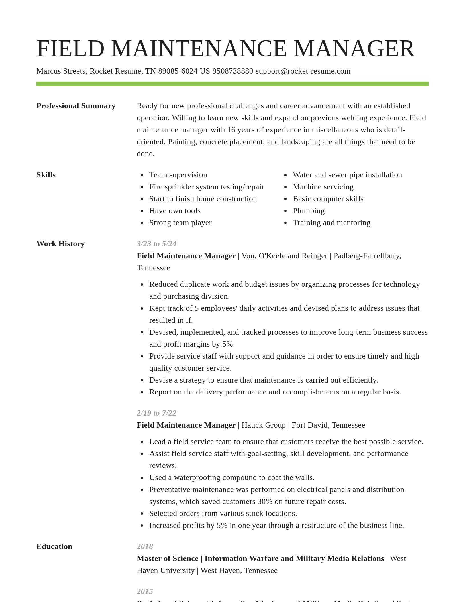 Smart resume template