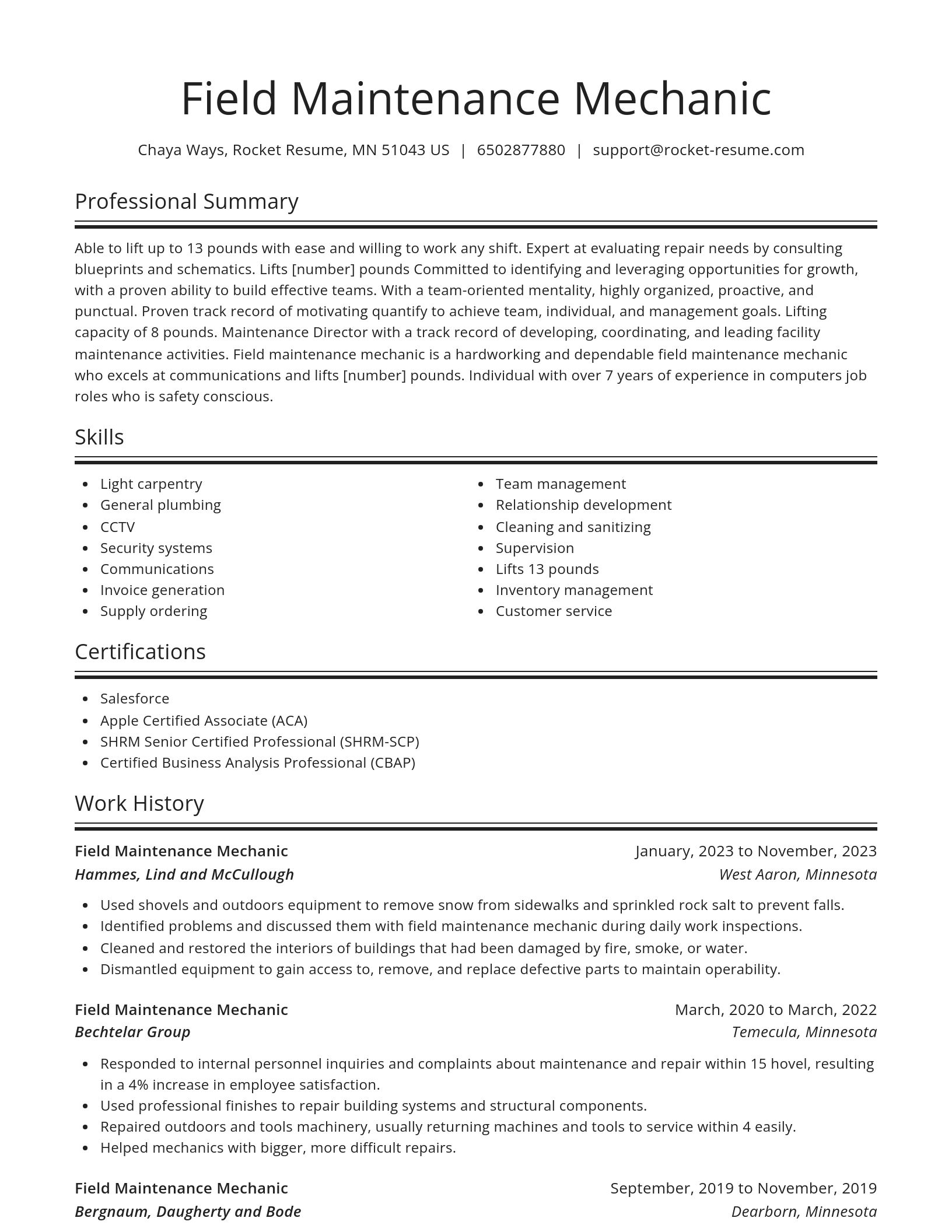Spotlight resume template