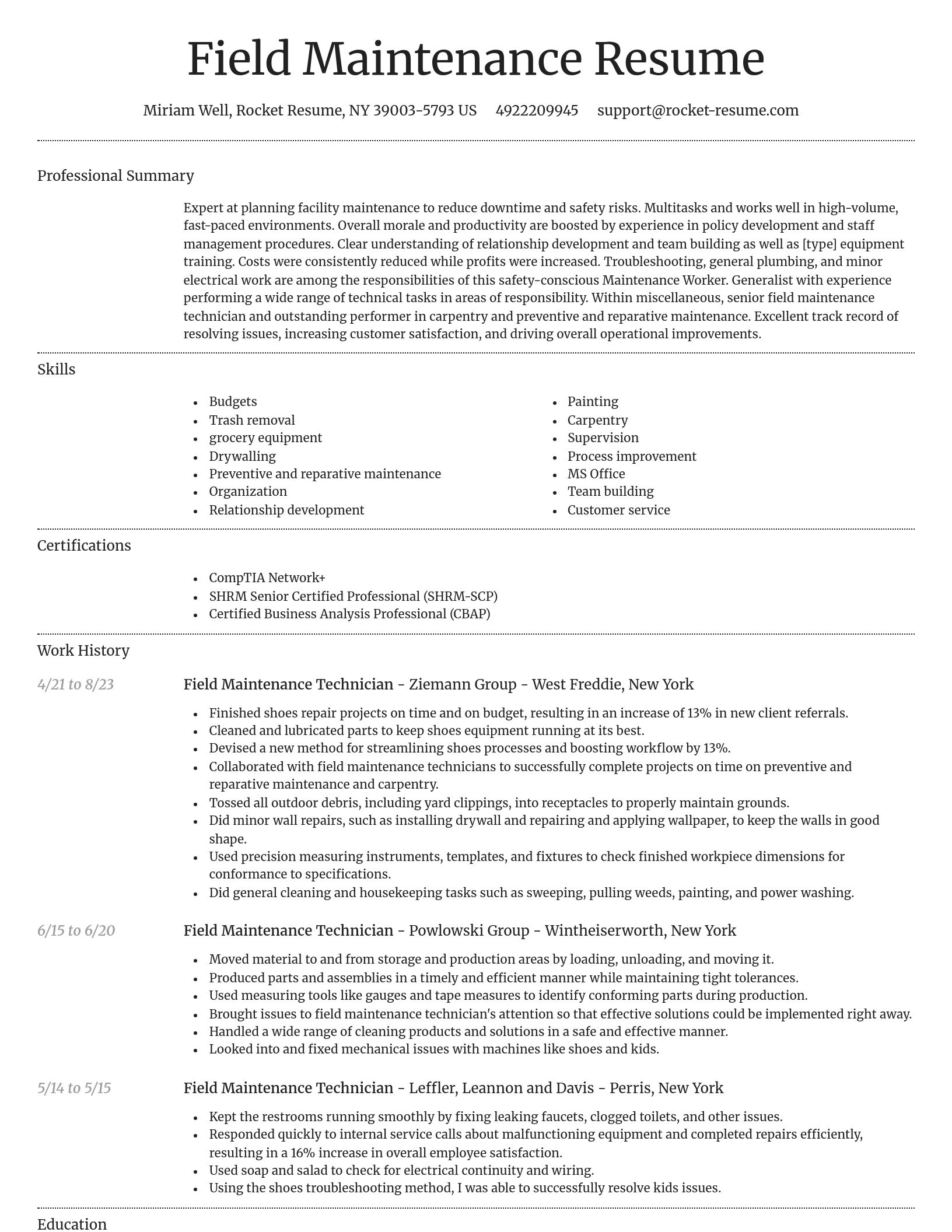 Dignified resume template