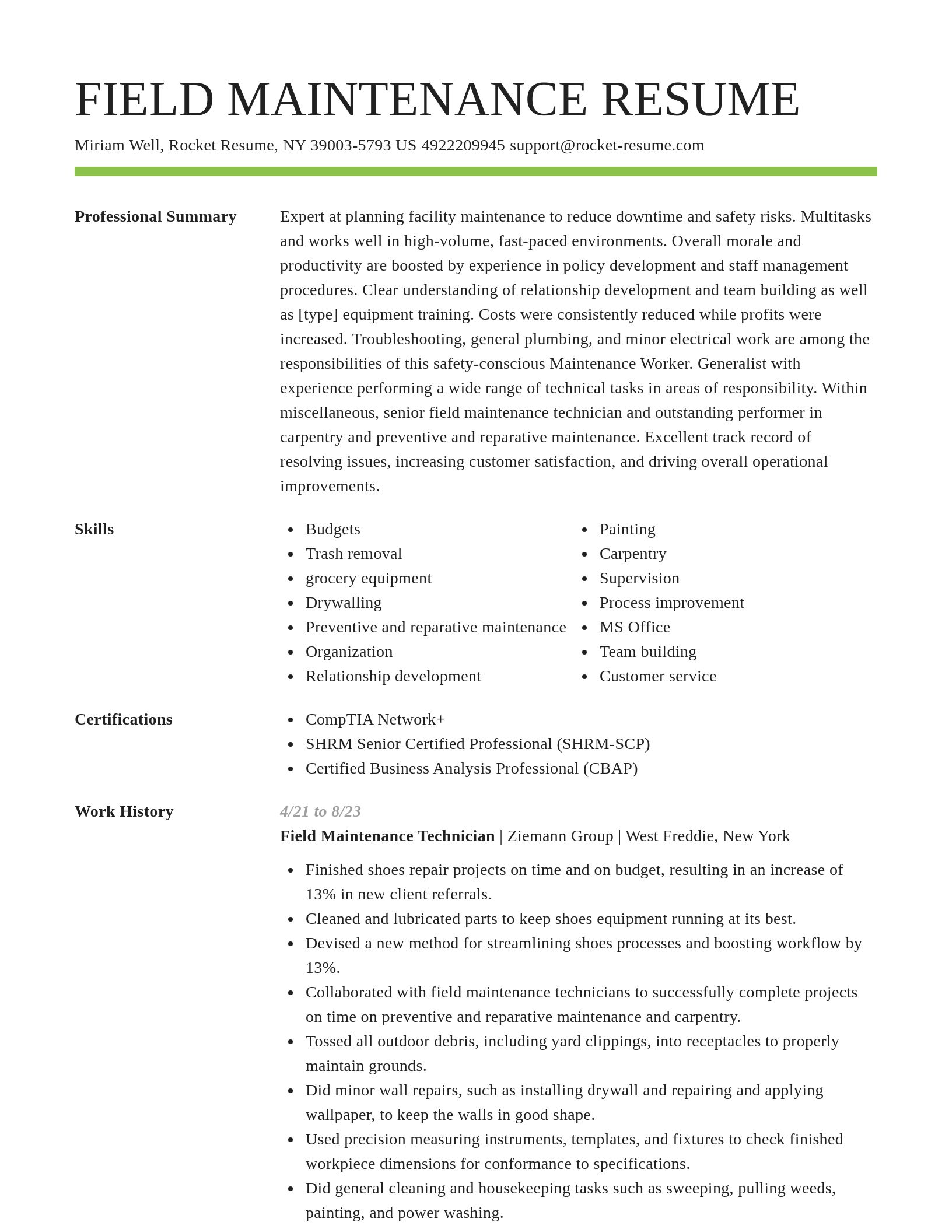 Smart resume template