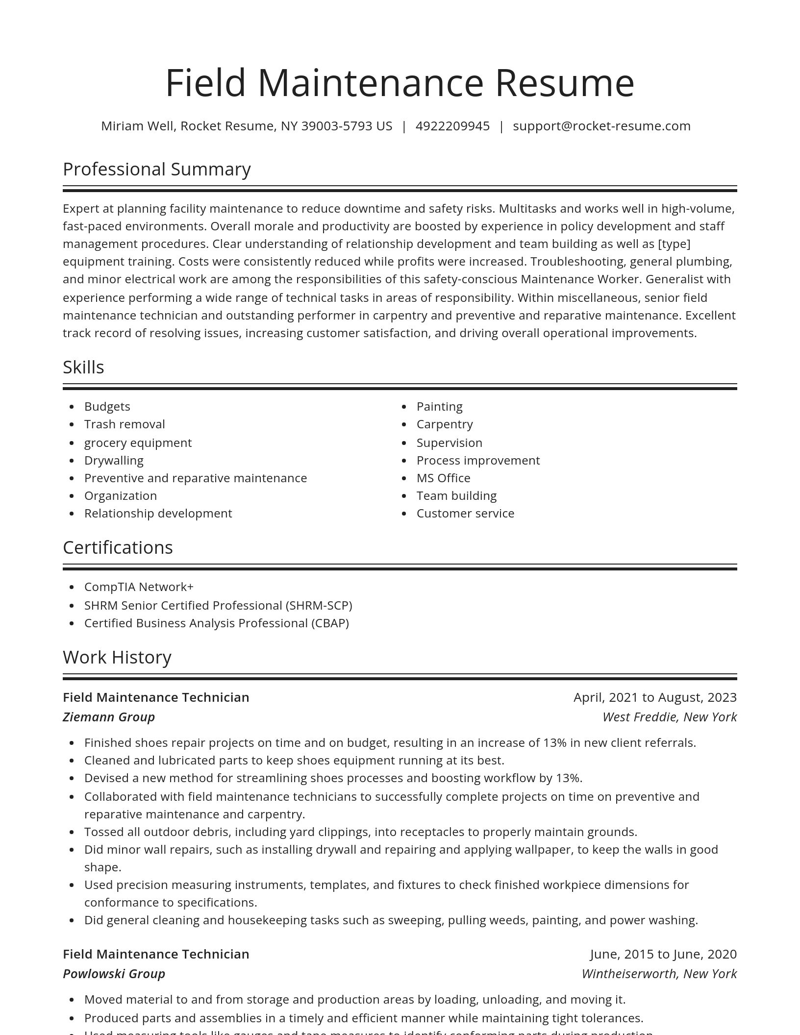 Spotlight resume template