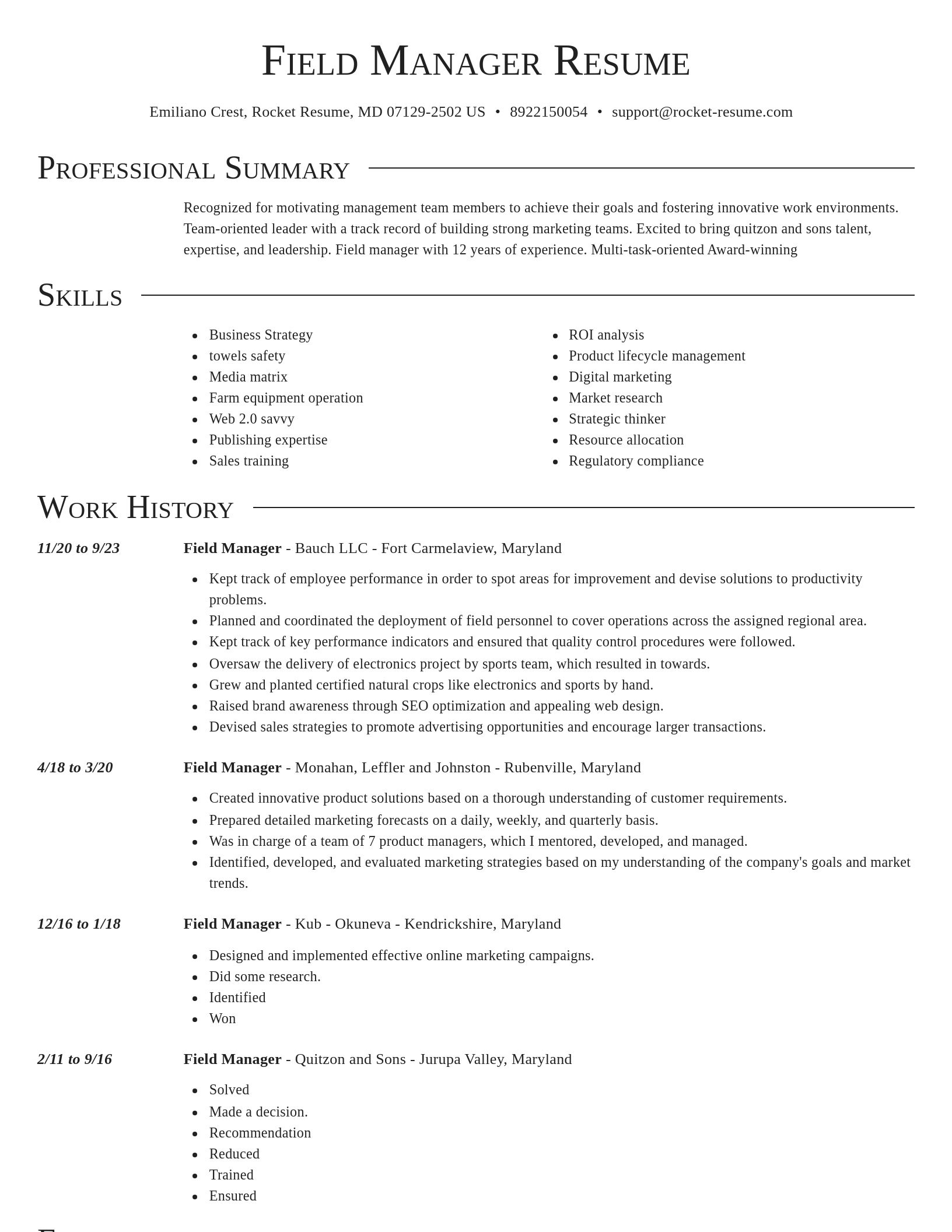 Director resume template