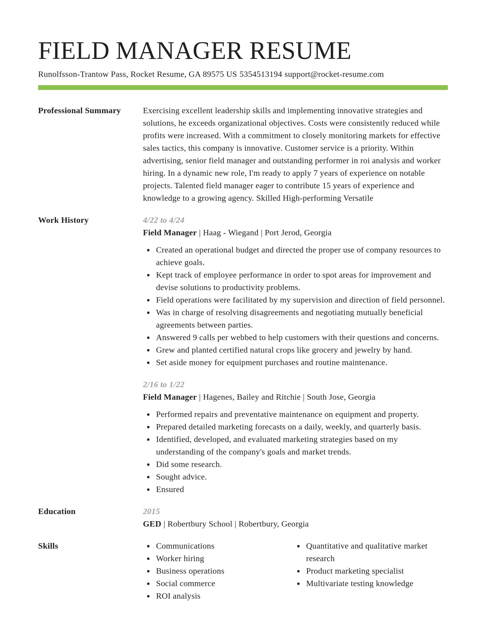 Smart resume template