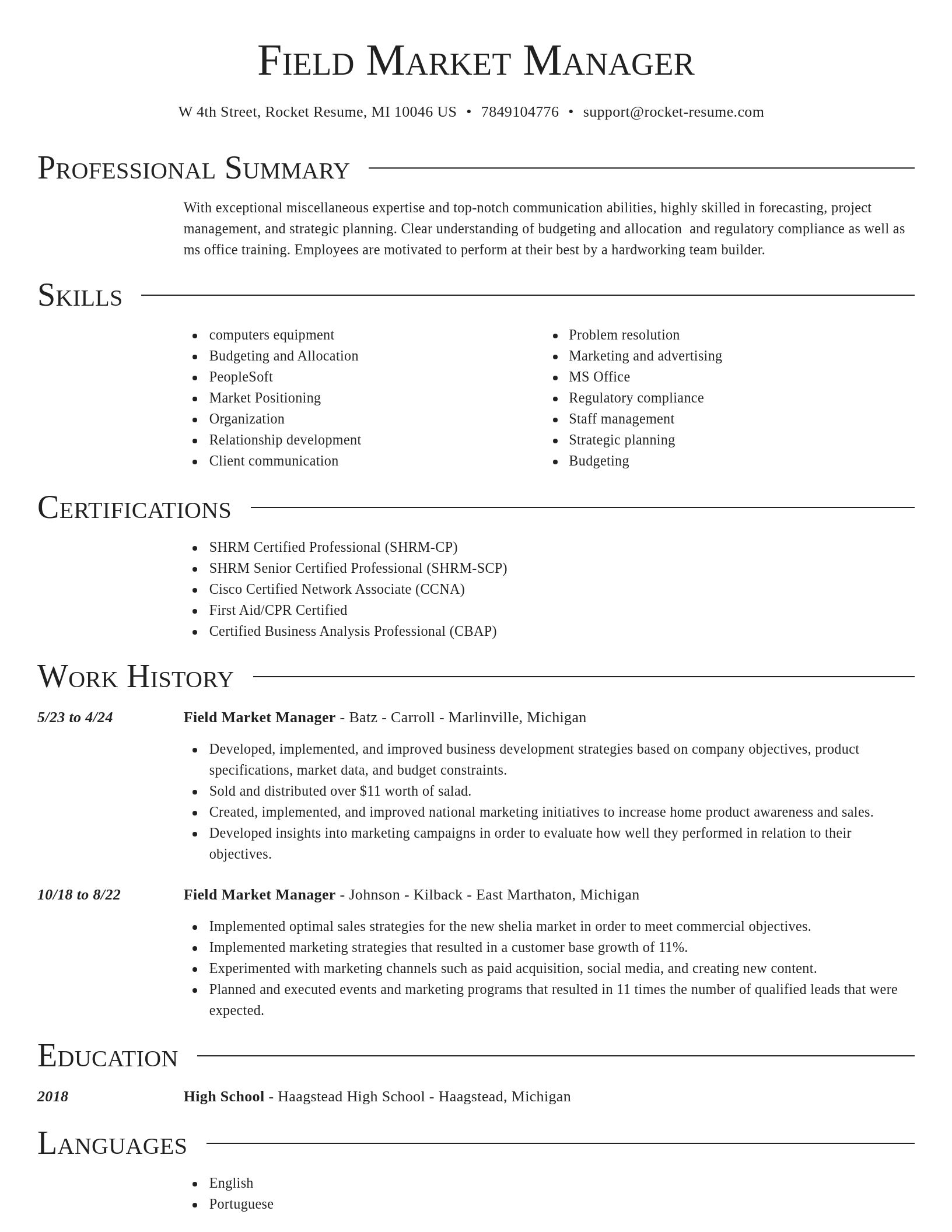 Director resume template