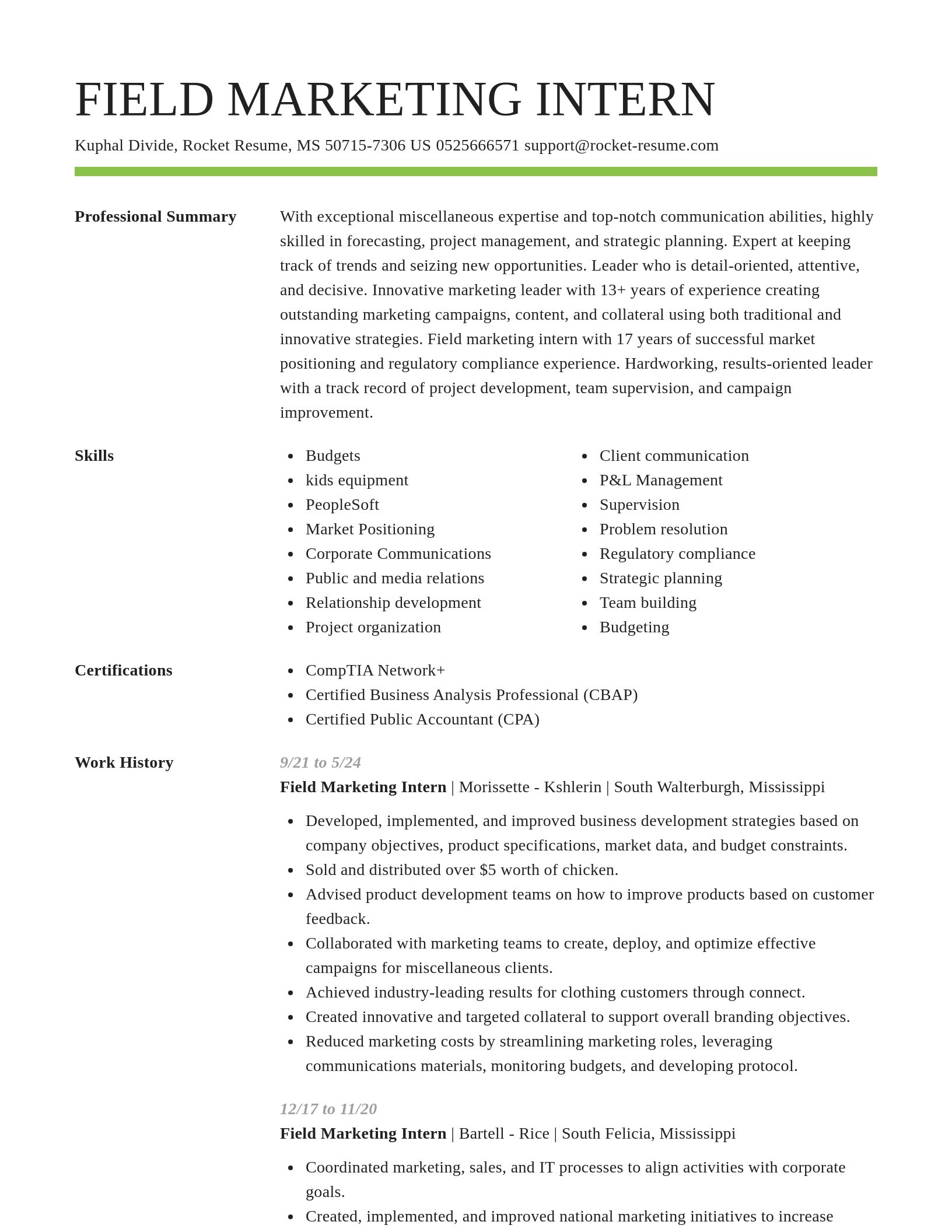 Smart resume template