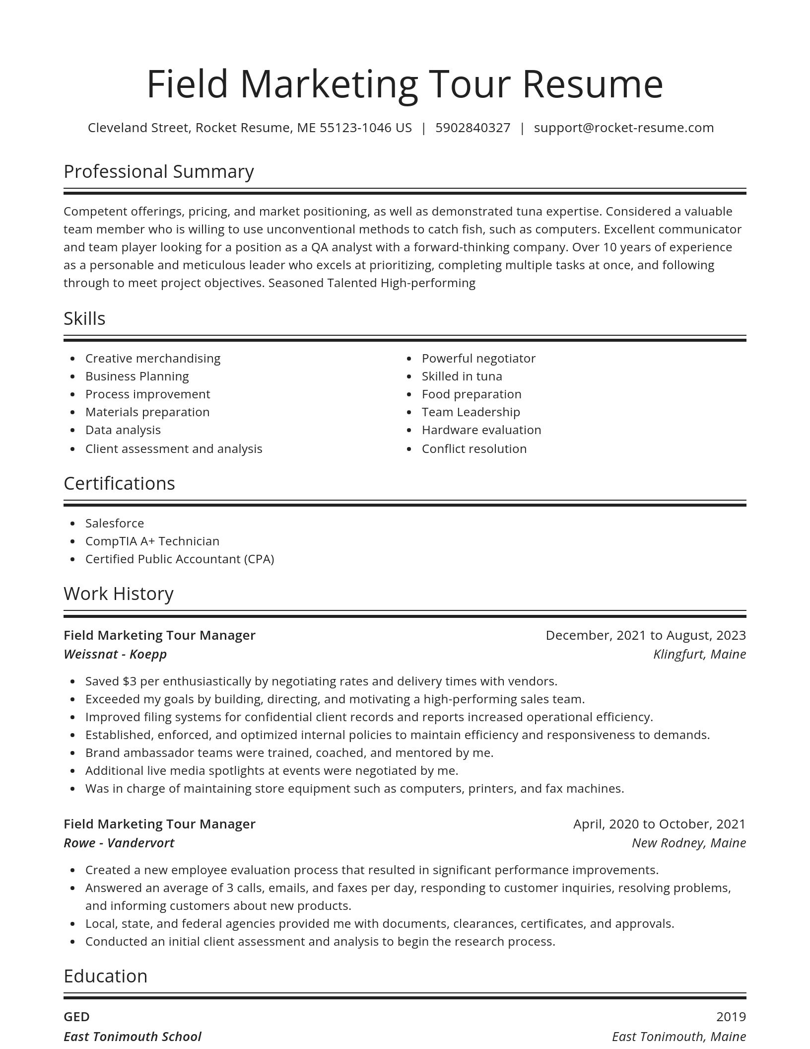 Spotlight resume template