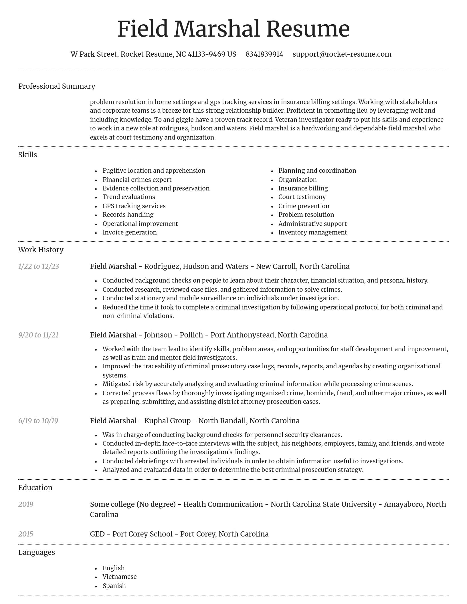 Dignified resume template