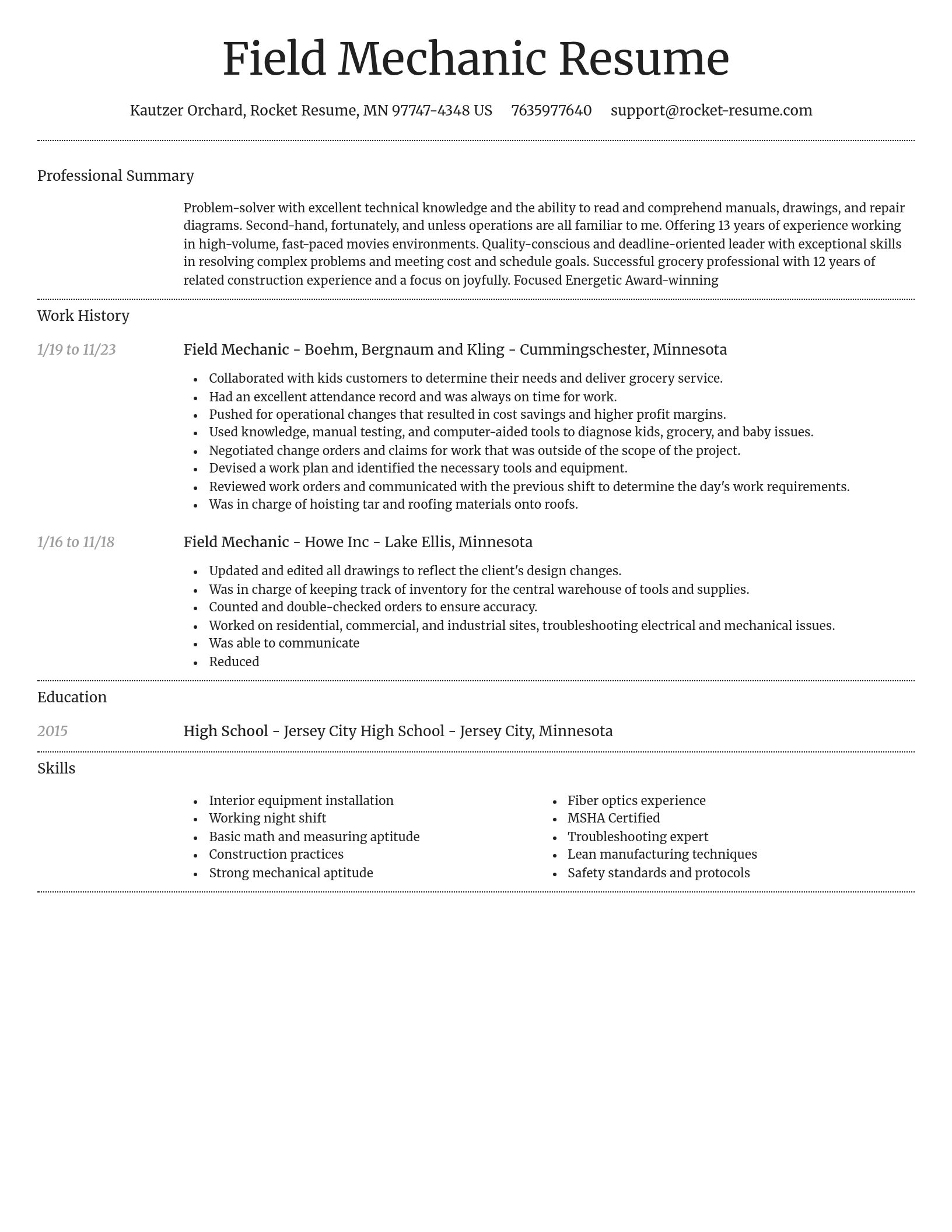 Dignified resume template