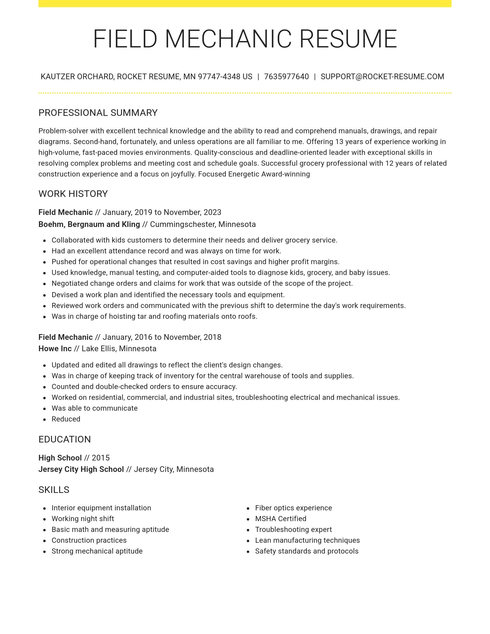 Grand resume template