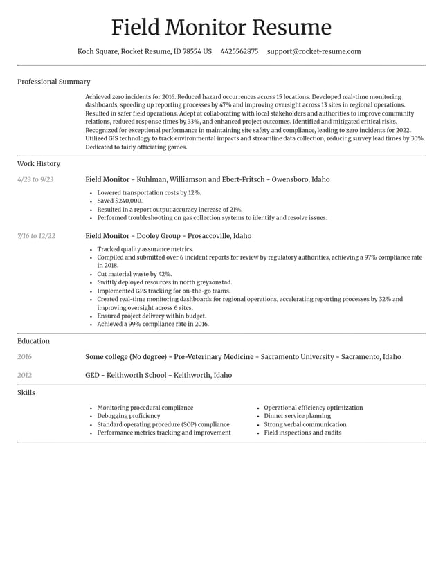 Dignified resume template