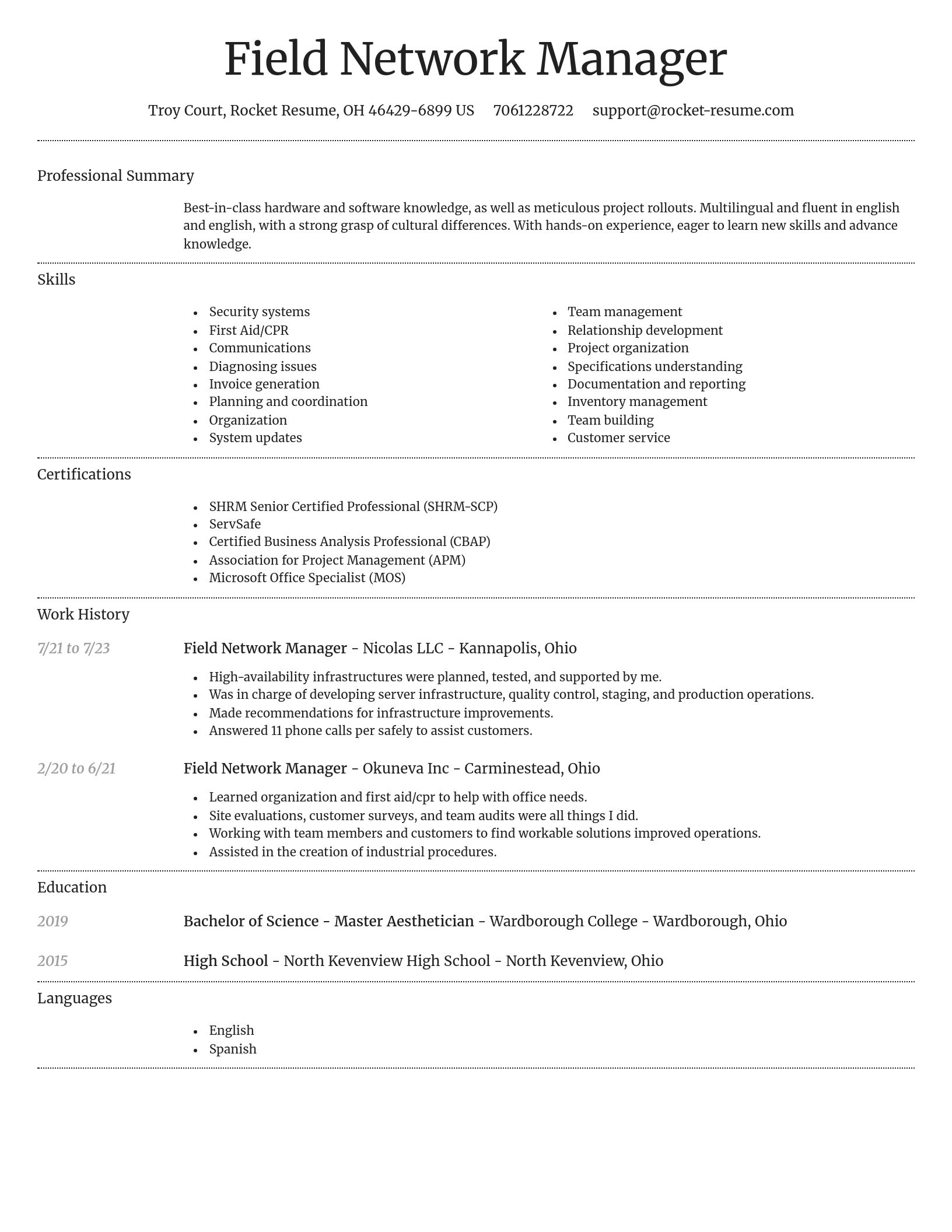 Dignified resume template