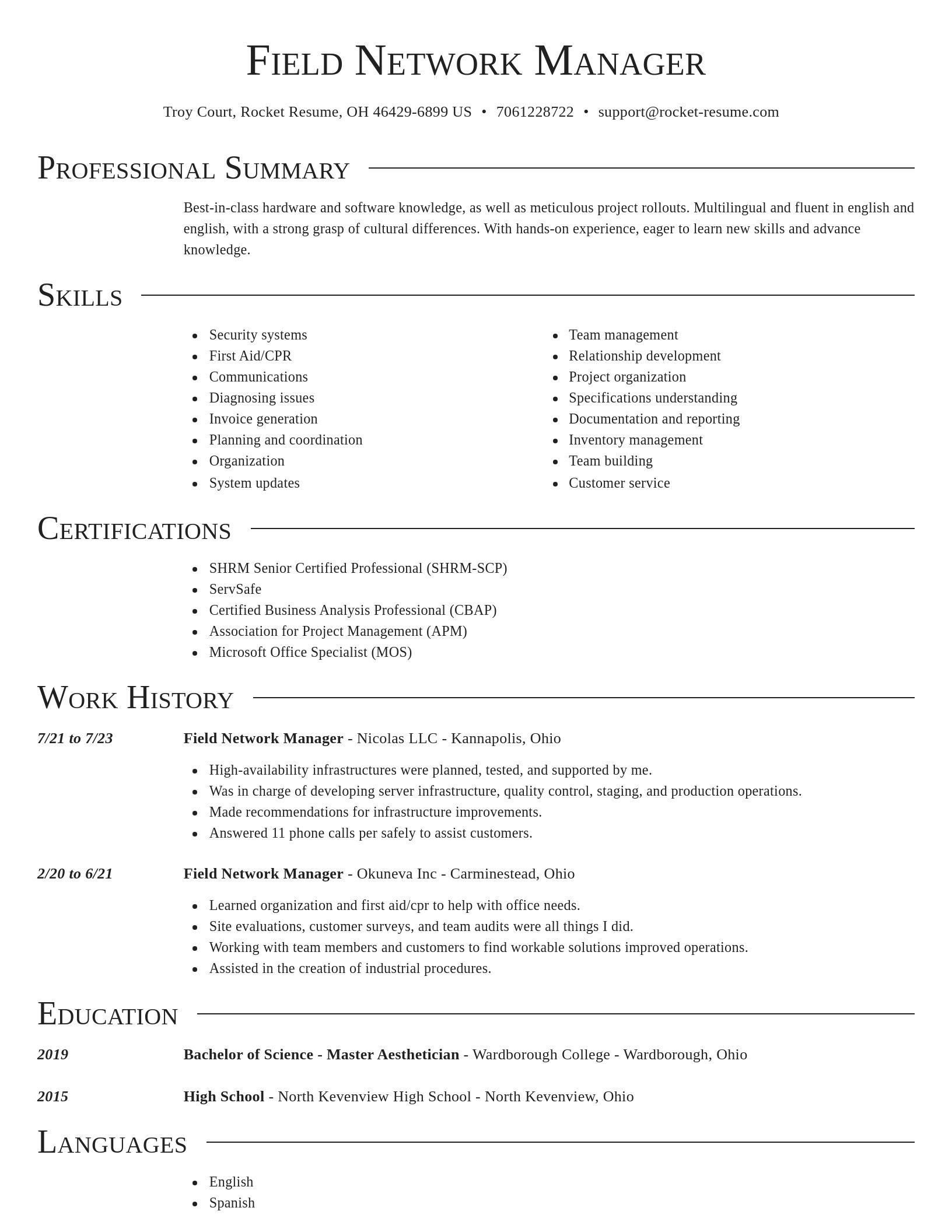 Director resume template
