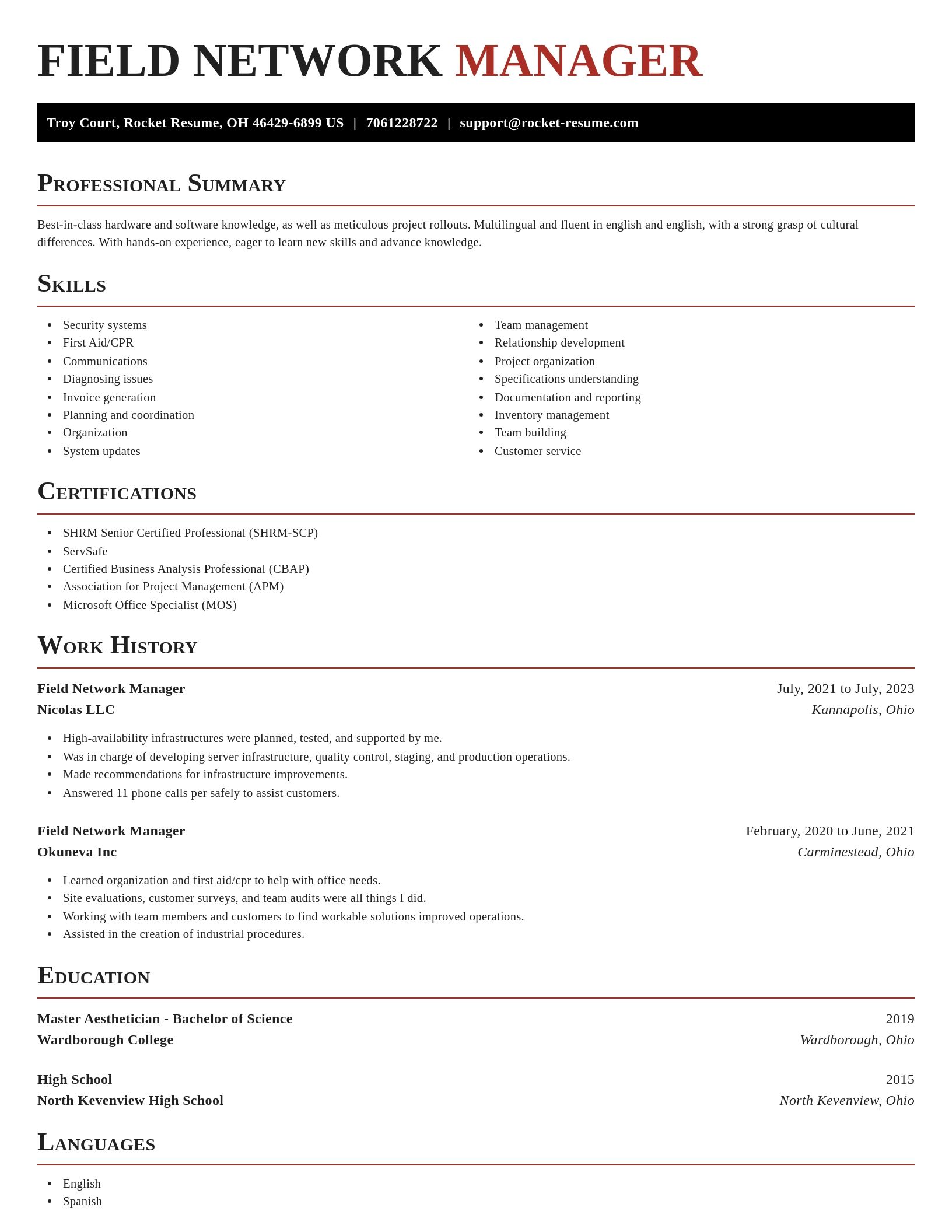 Exquisite resume template
