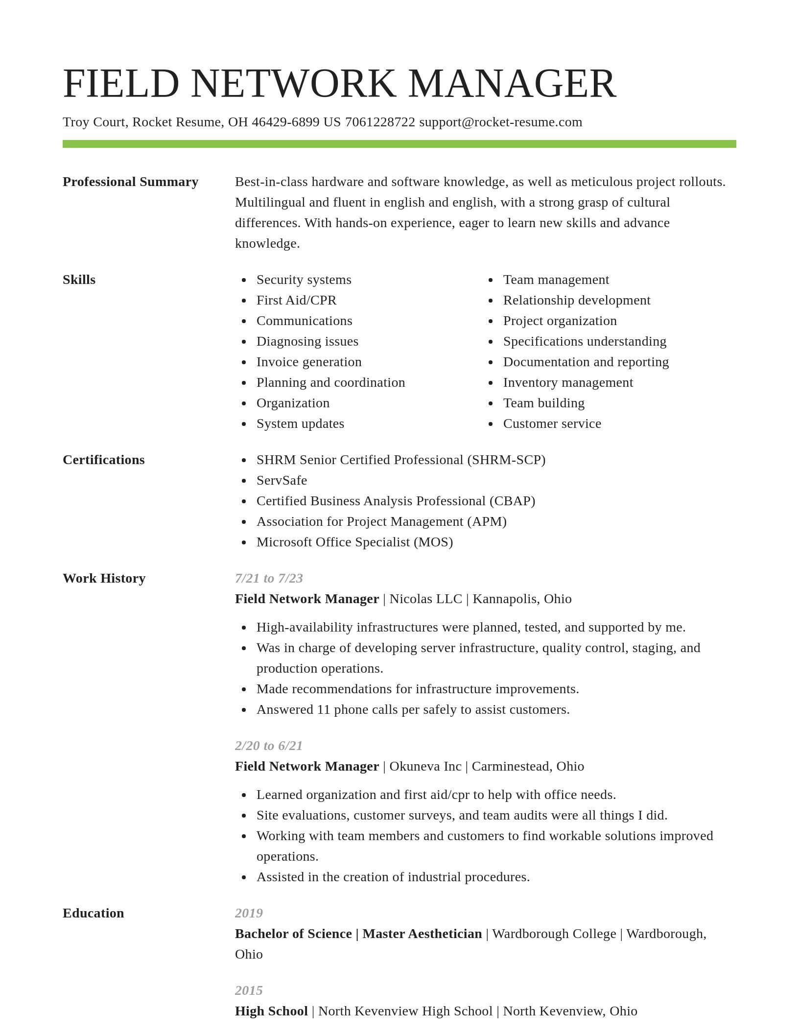 Smart resume template
