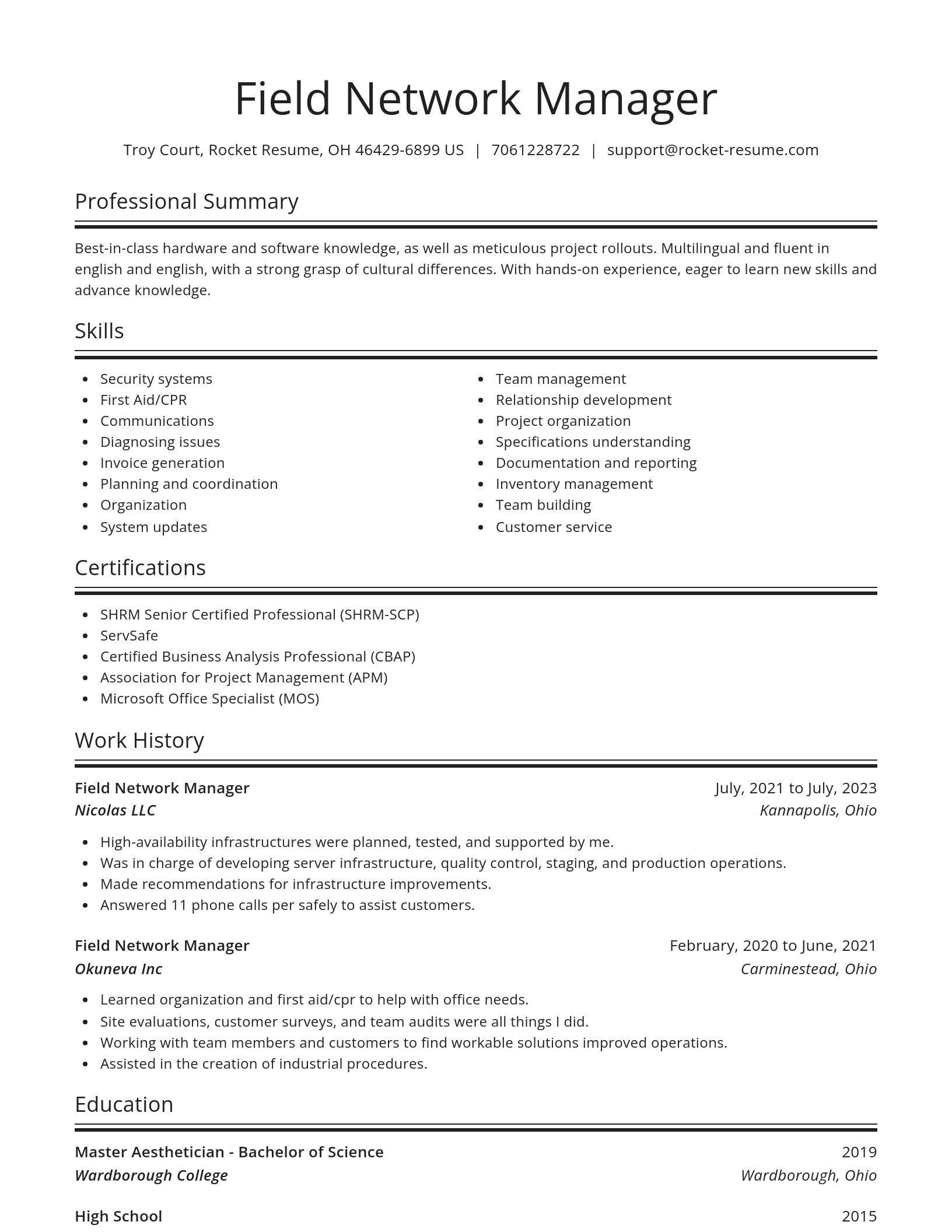 Spotlight resume template