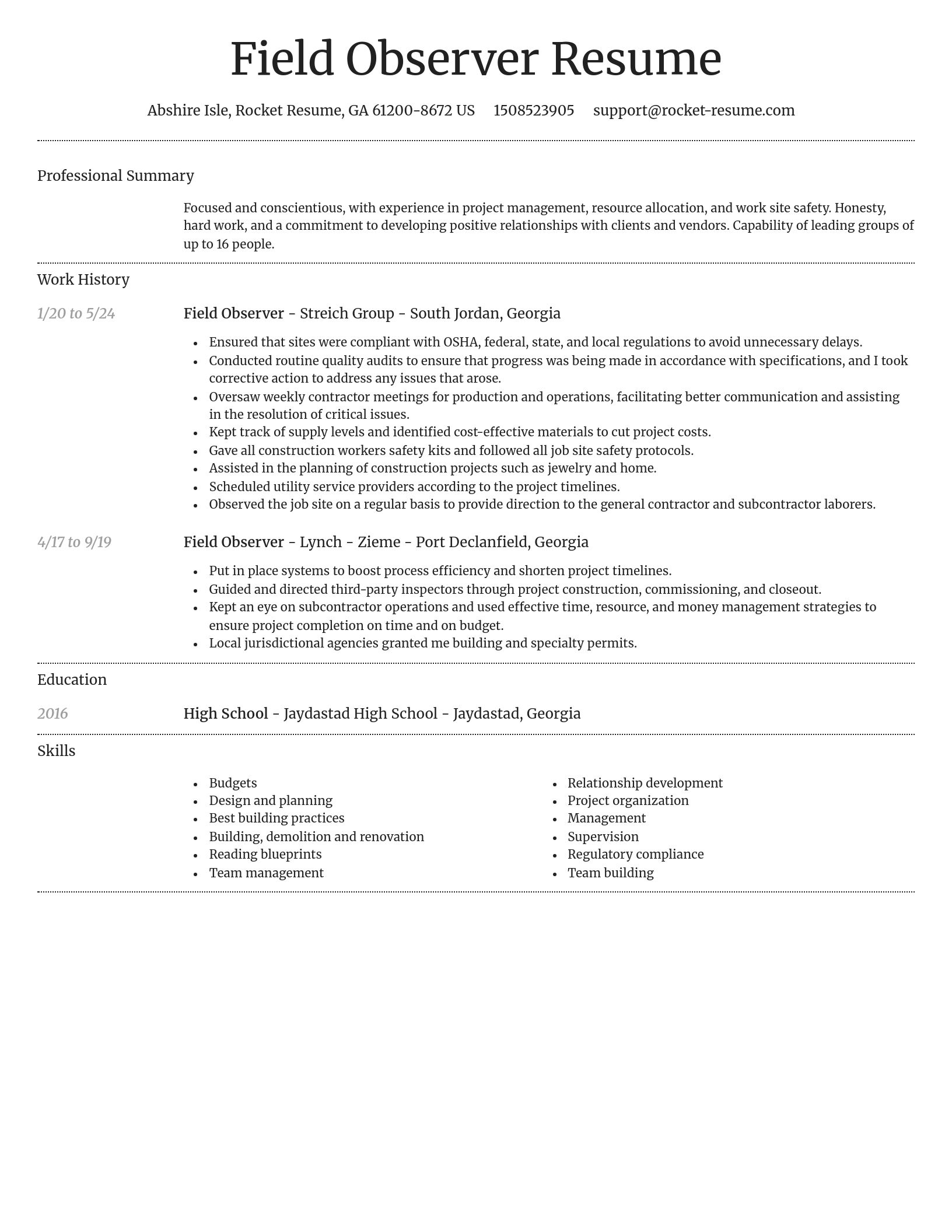 Dignified resume template