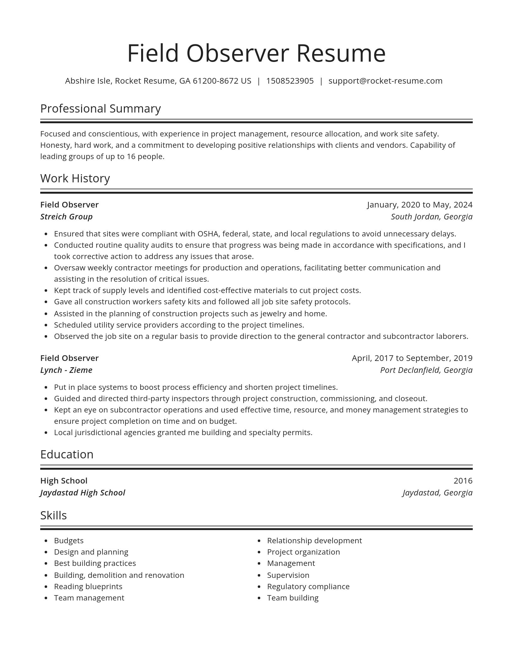 Spotlight resume template