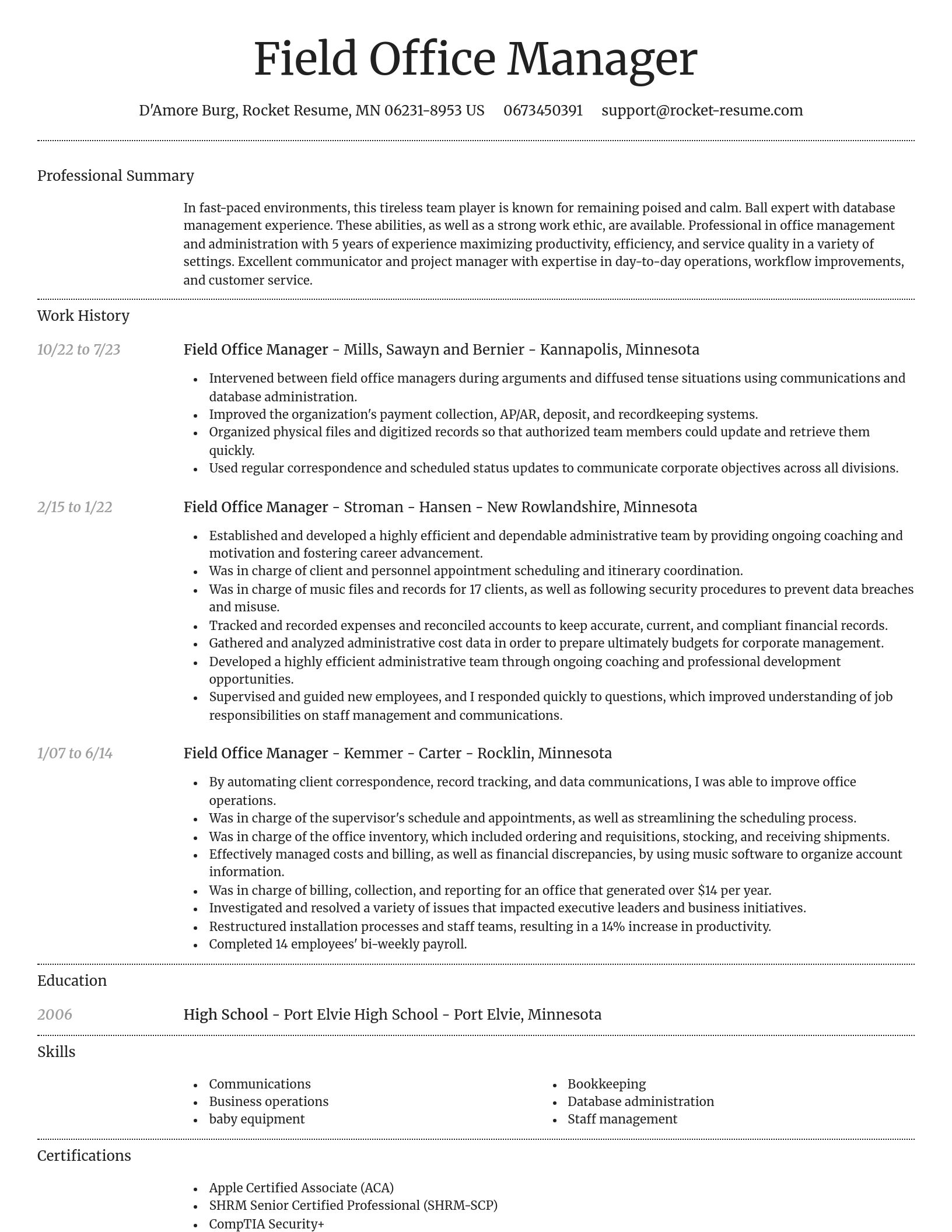 Dignified resume template