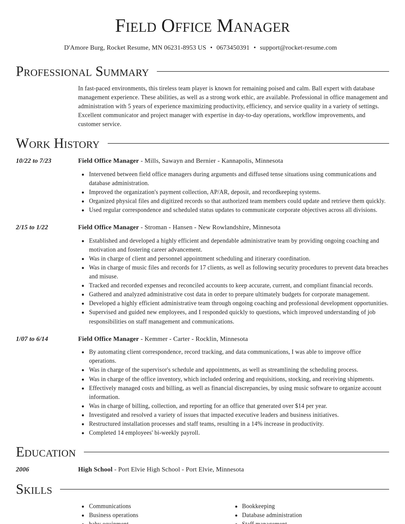 Director resume template