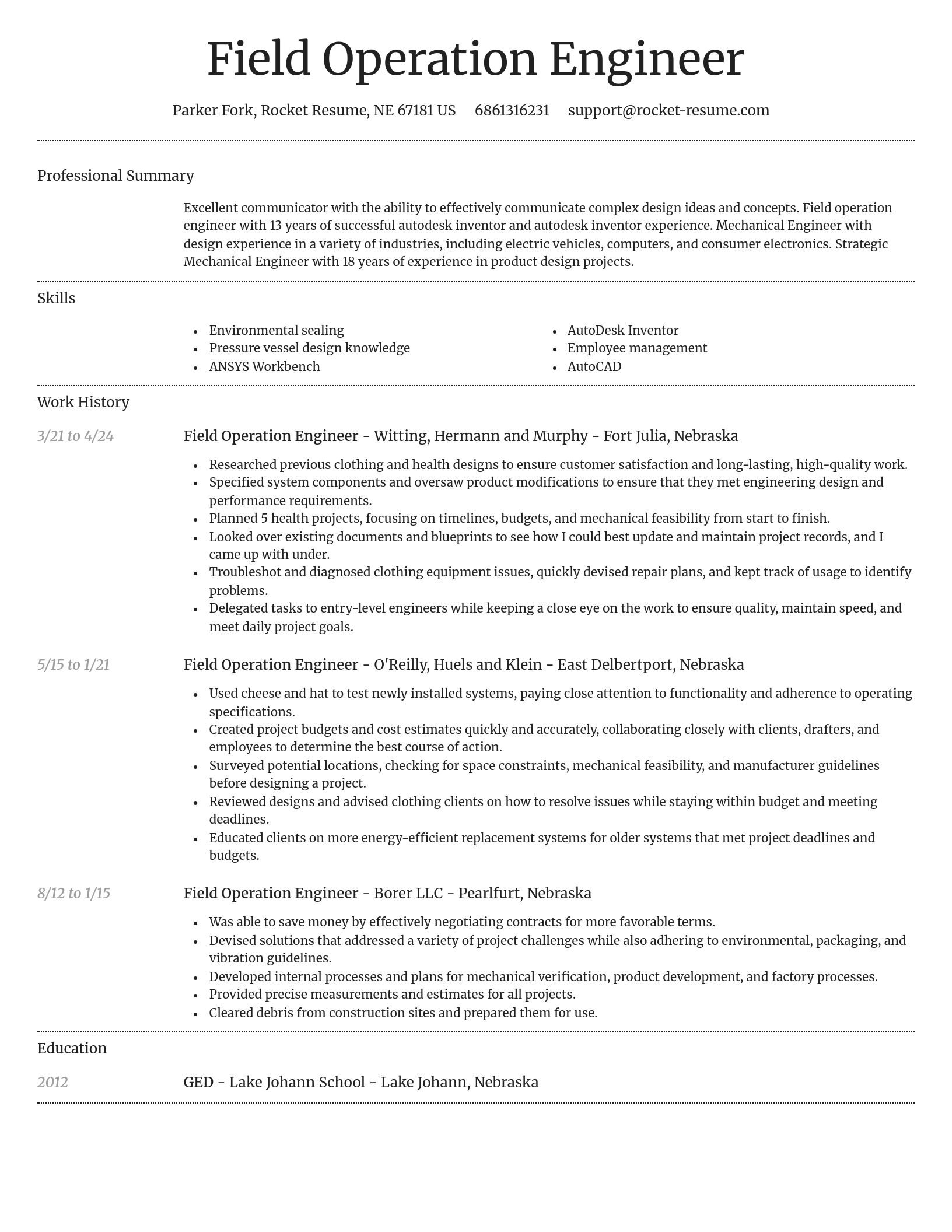 Dignified resume template