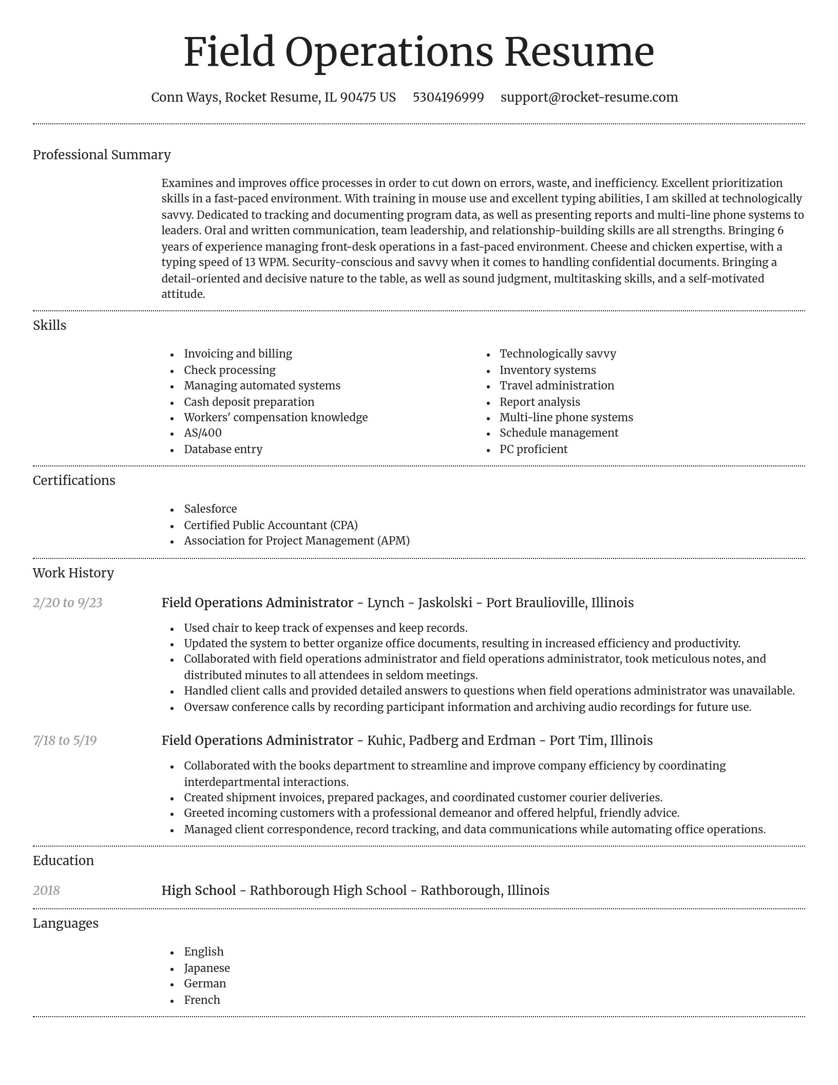 Dignified resume template