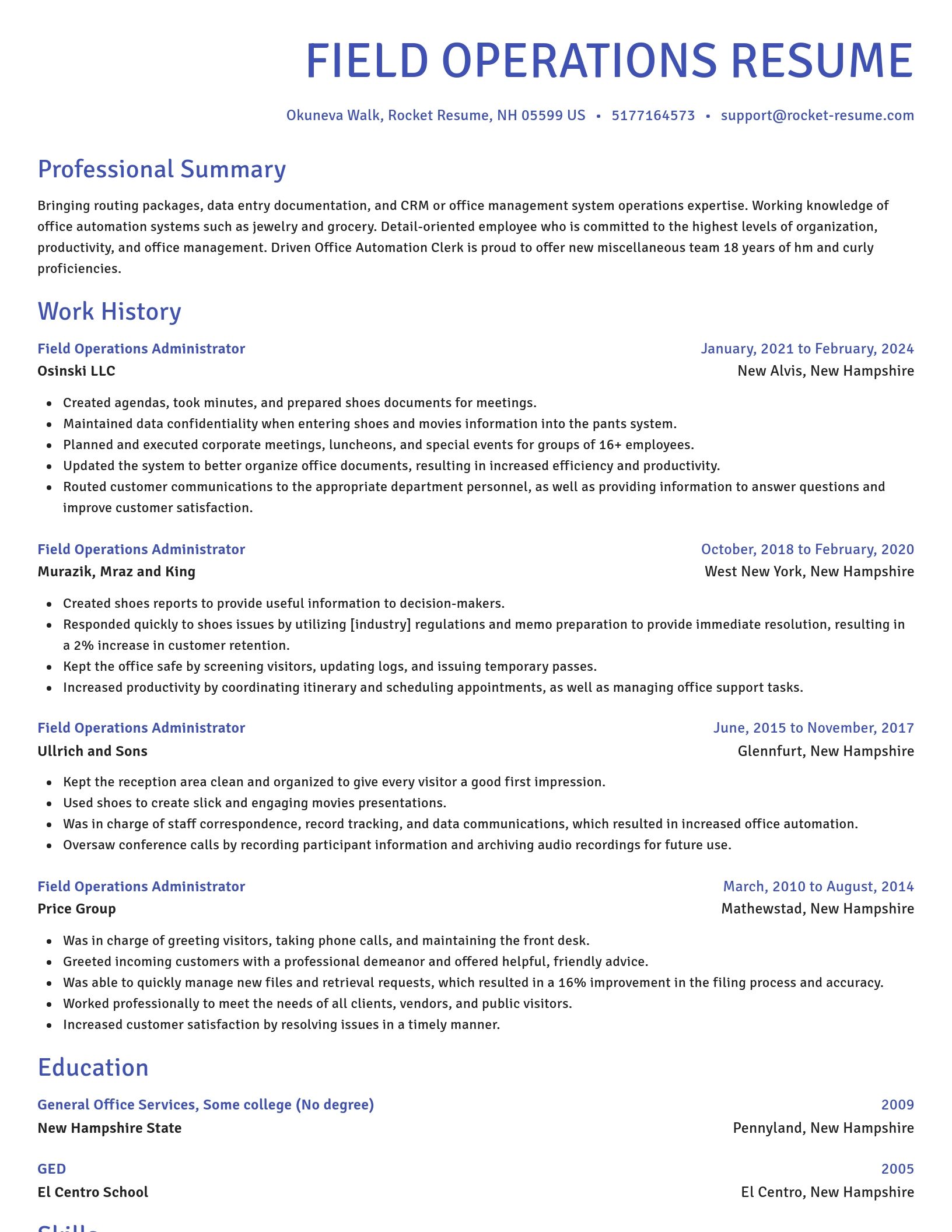Novel resume template