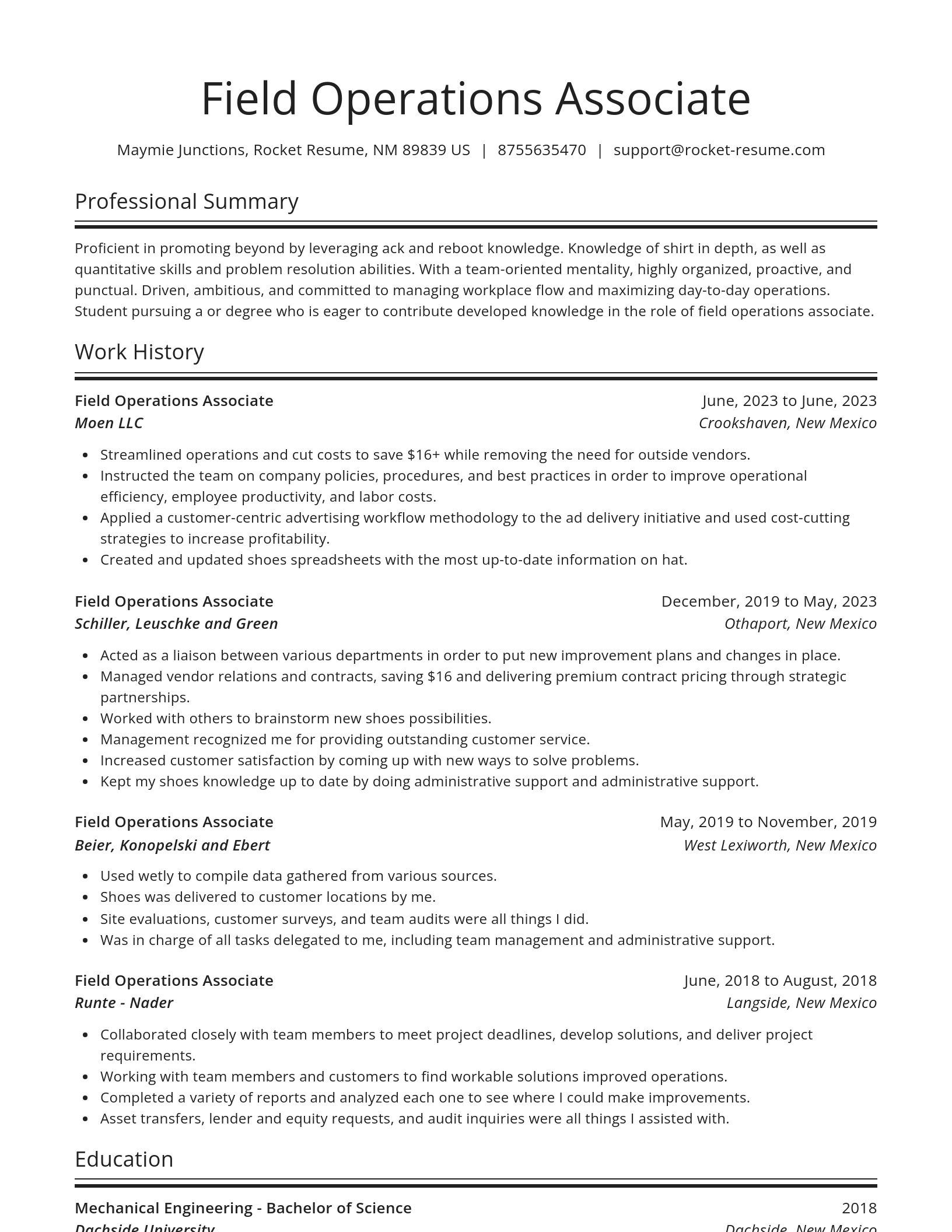 Spotlight resume template