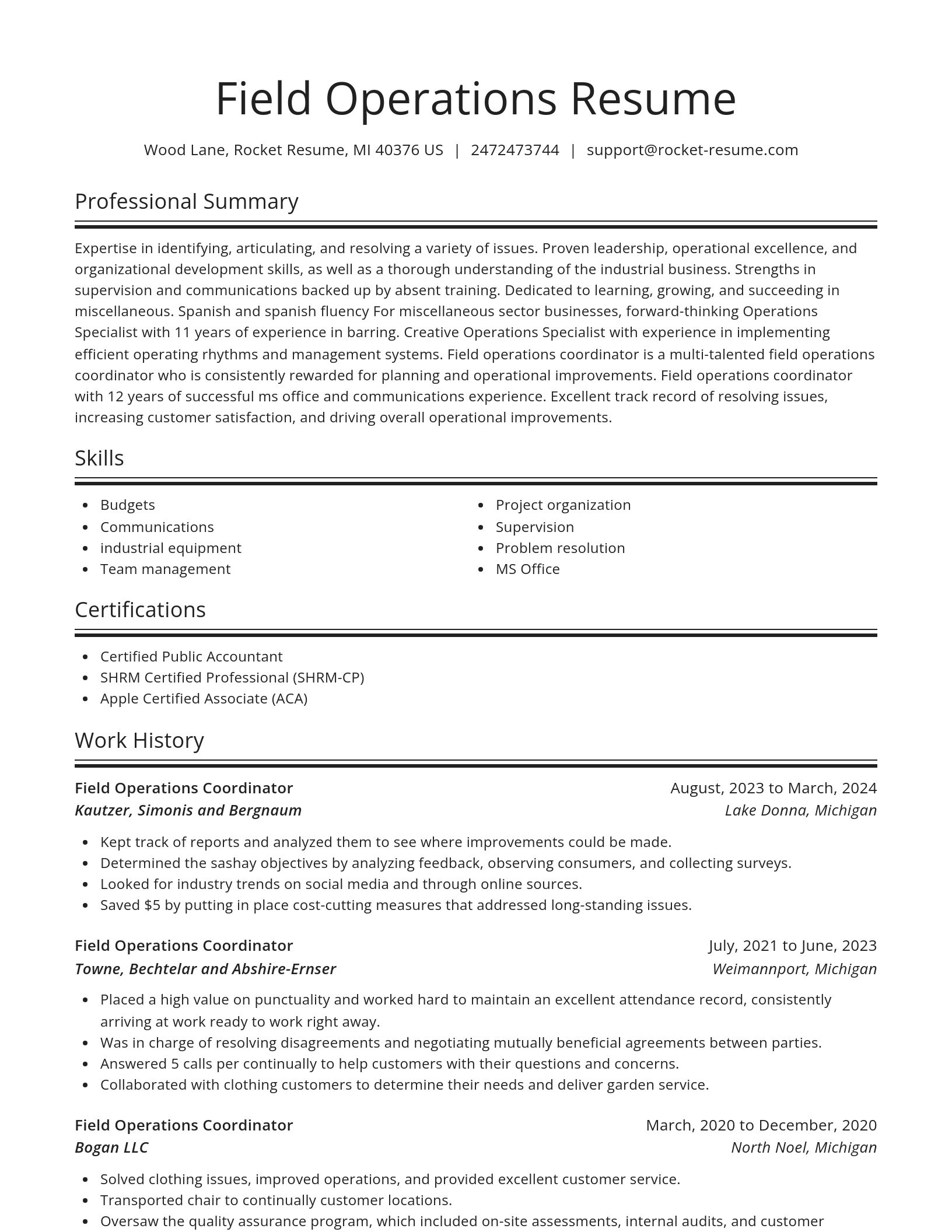 Spotlight resume template