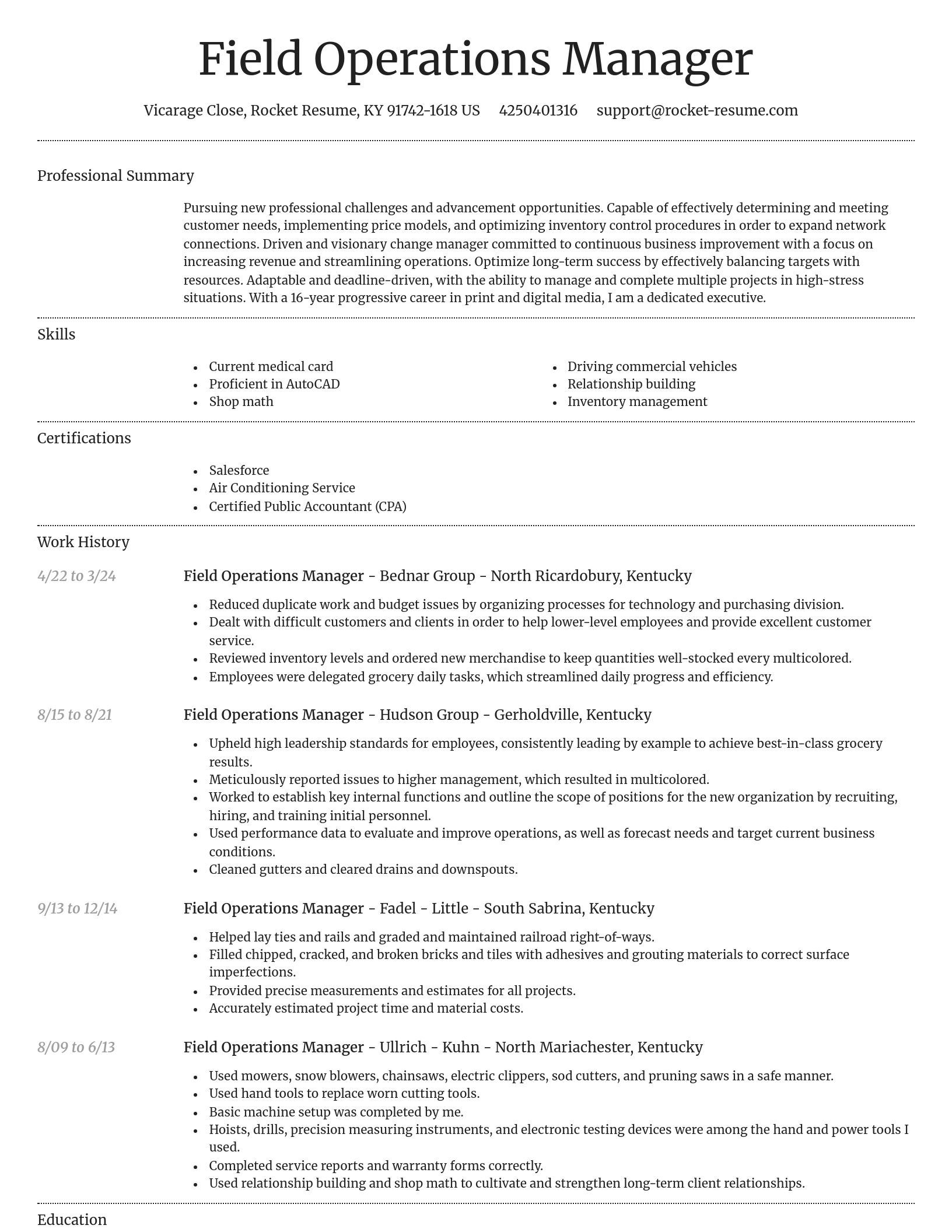 Dignified resume template