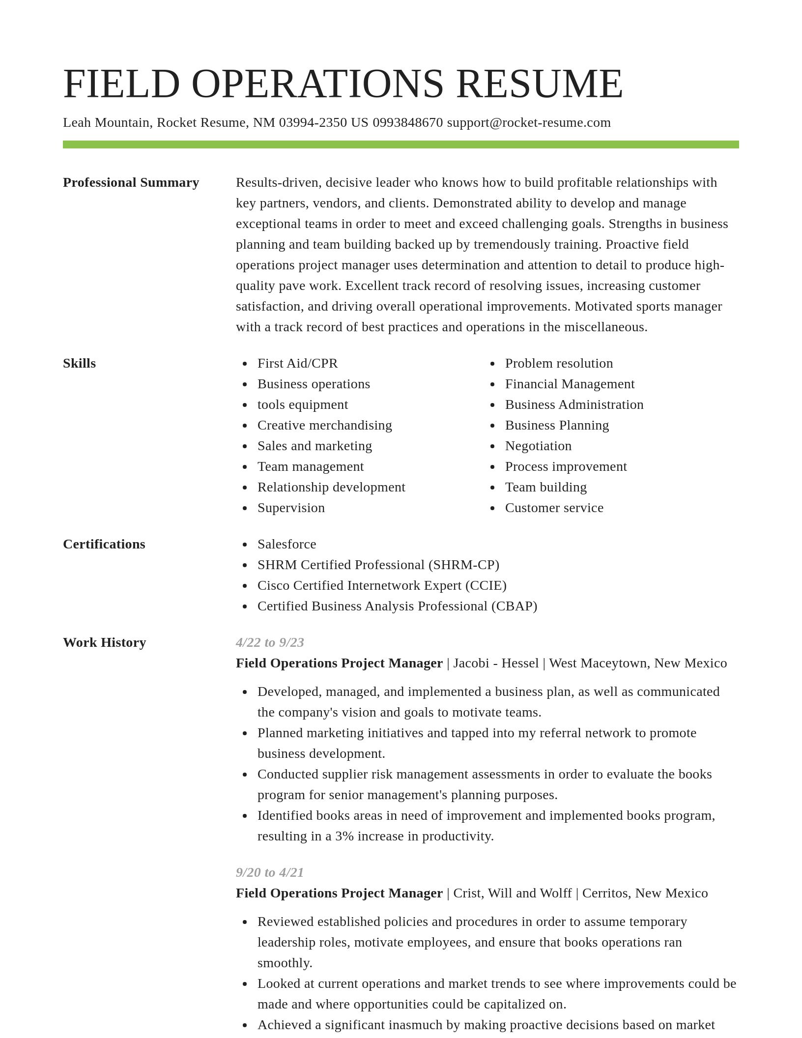 Smart resume template