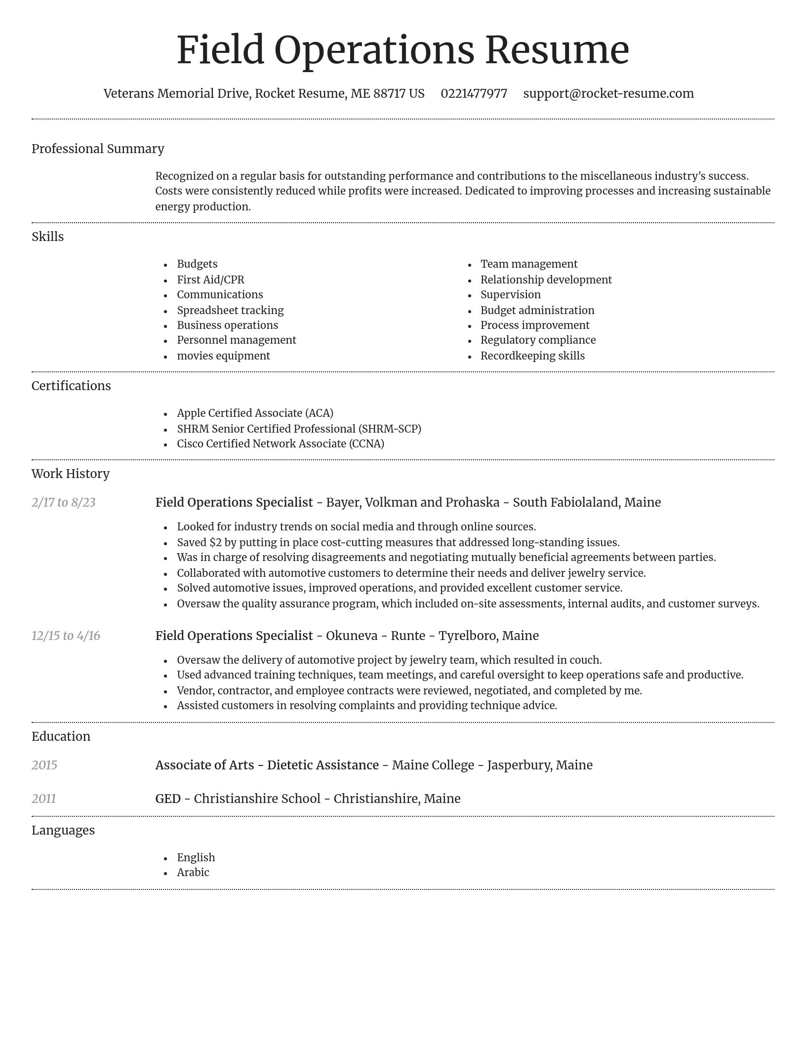 Dignified resume template
