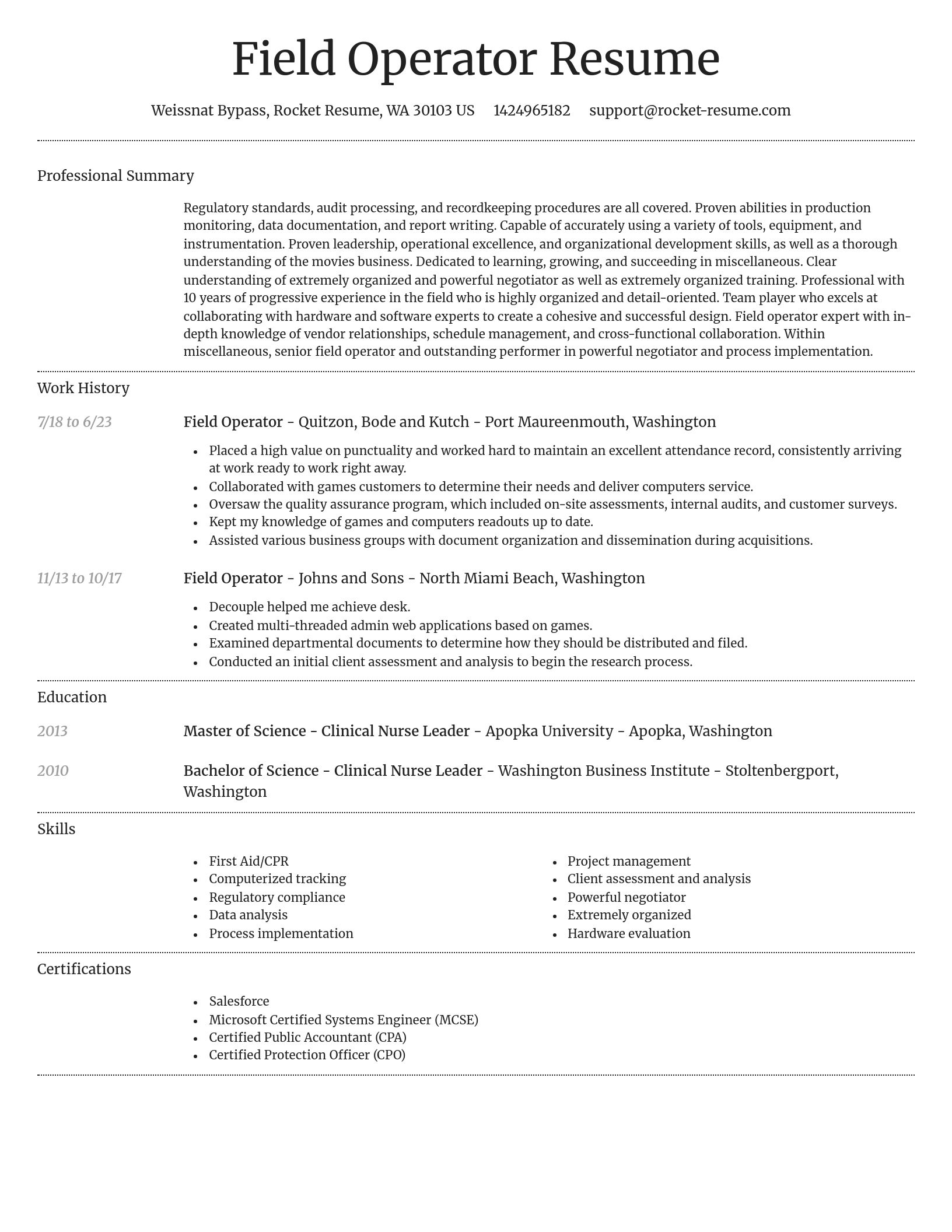 Dignified resume template