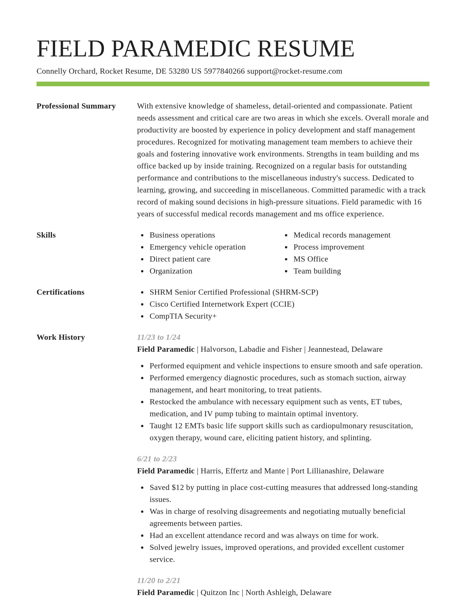 Smart resume template