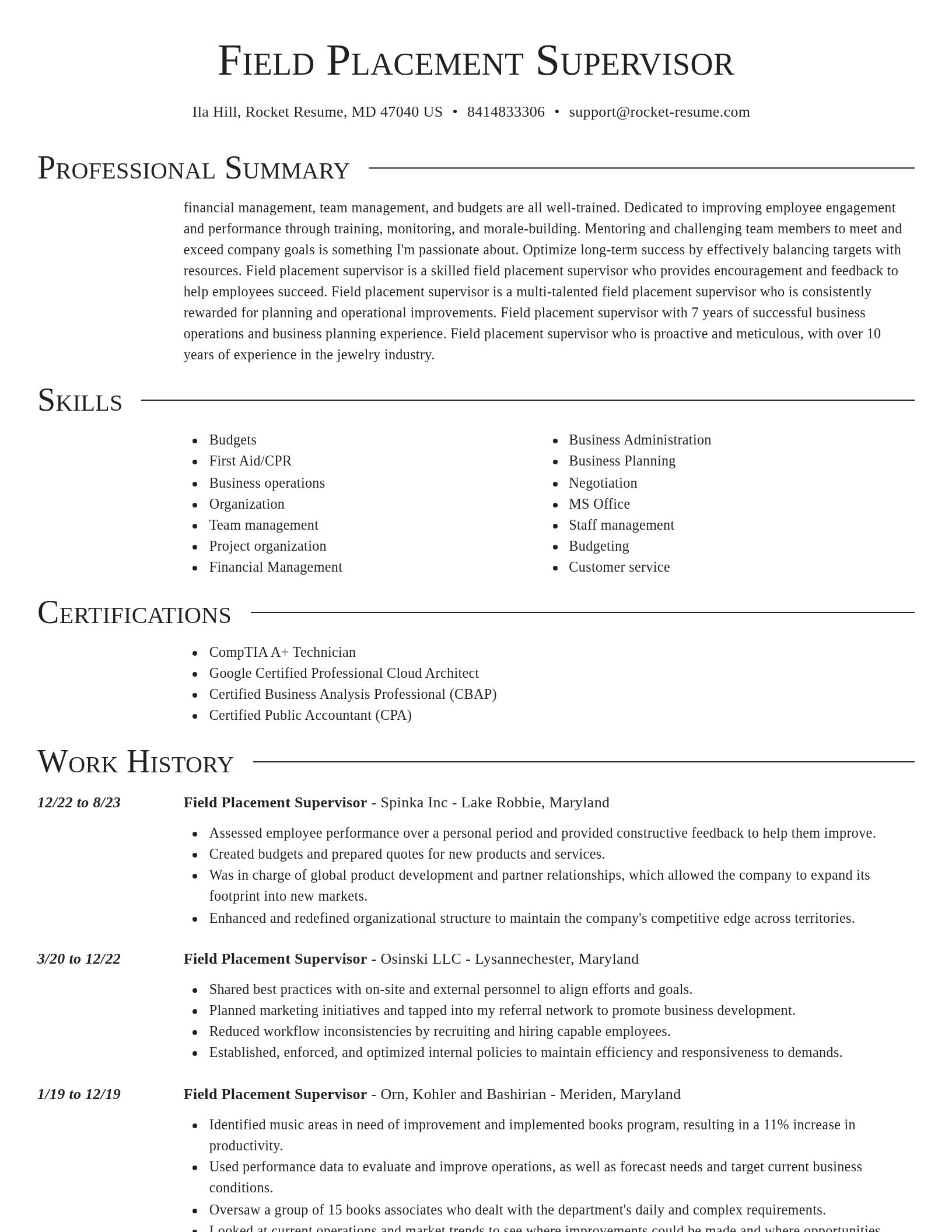 Director resume template