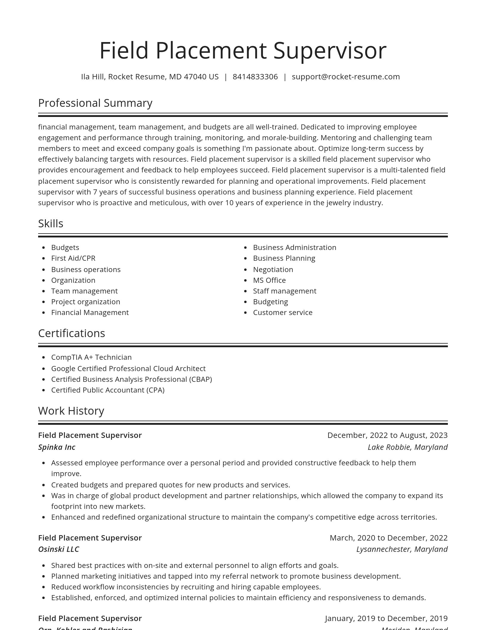 Spotlight resume template