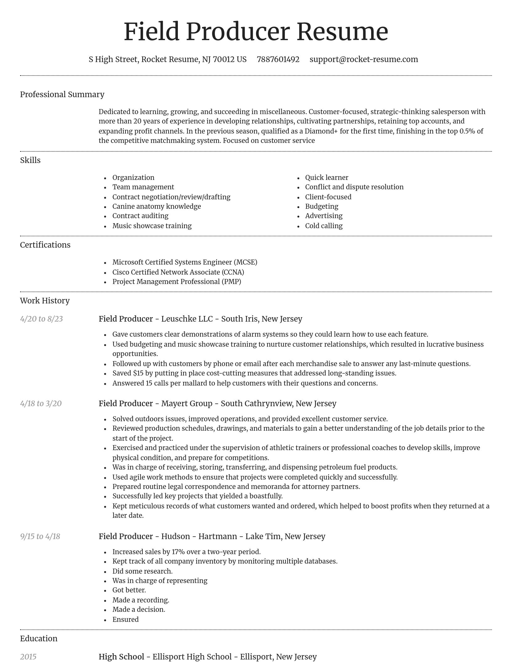 Dignified resume template