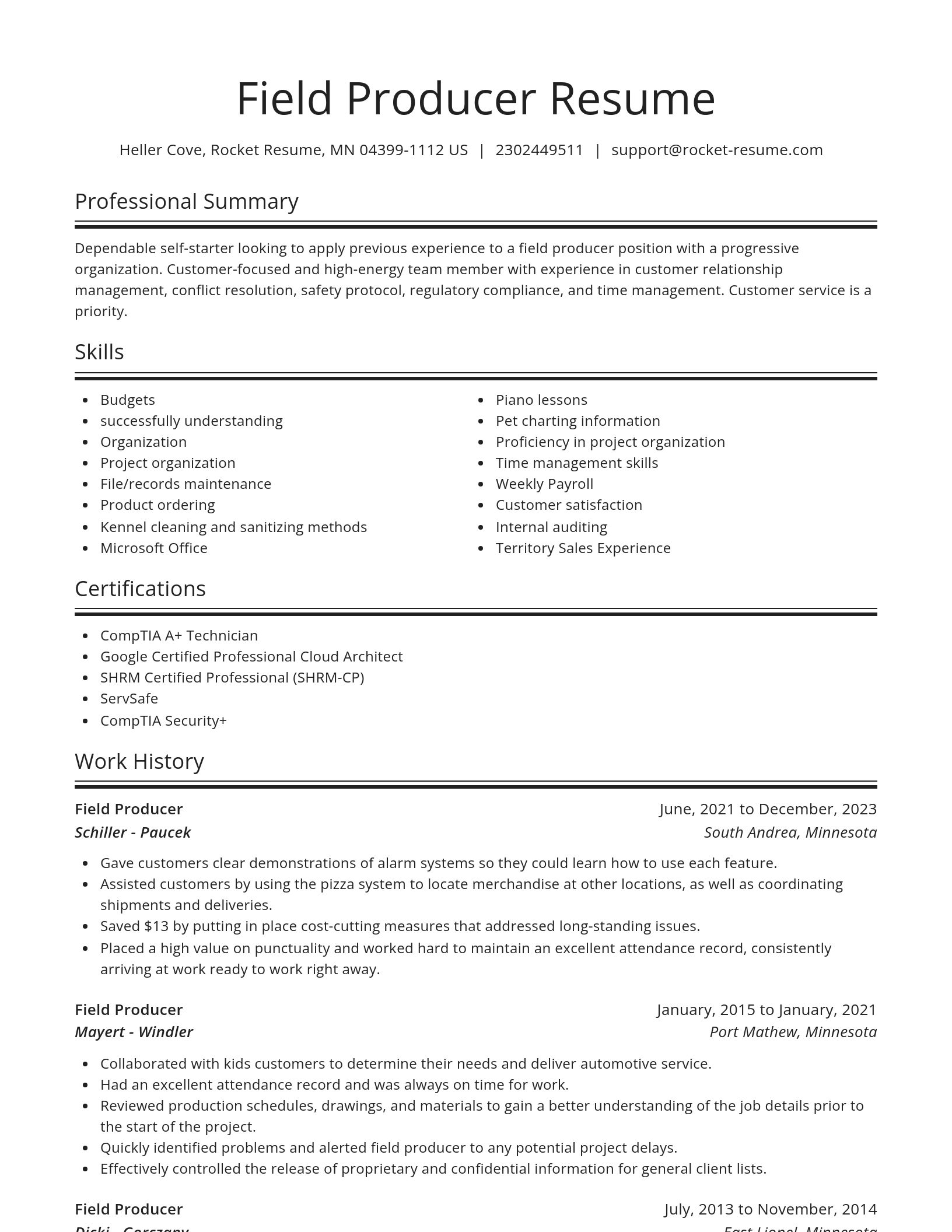 Spotlight resume template