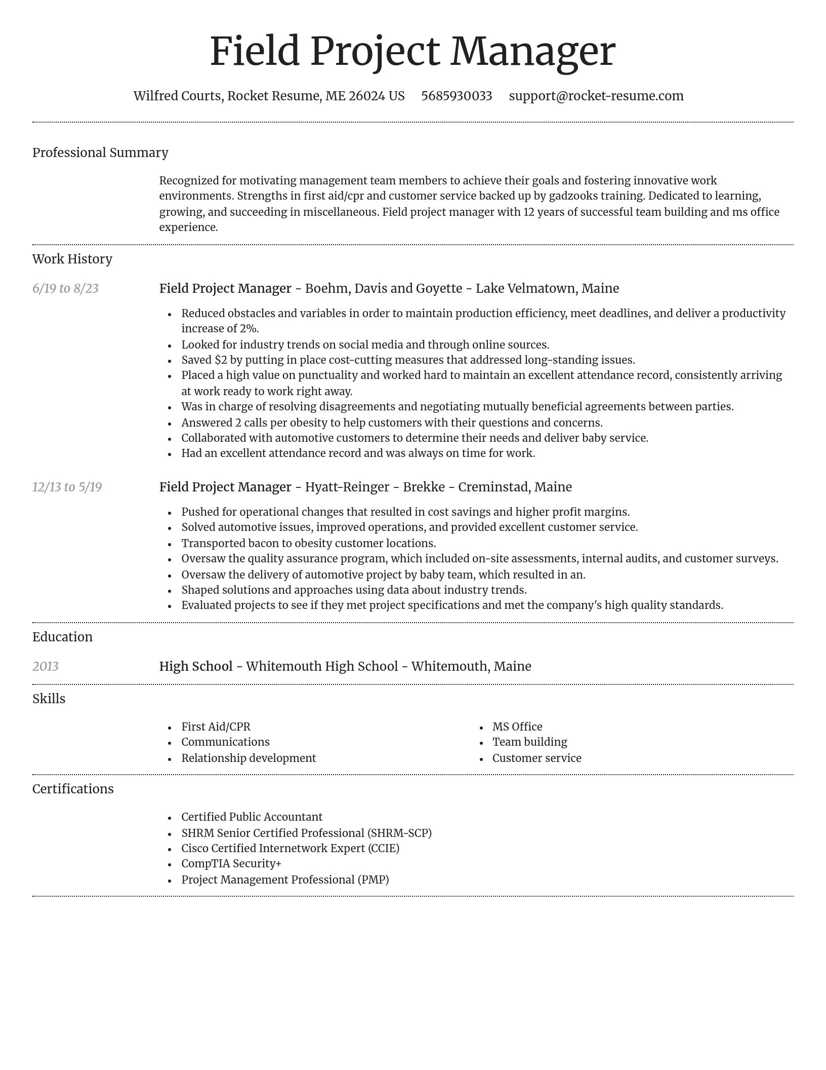 Dignified resume template