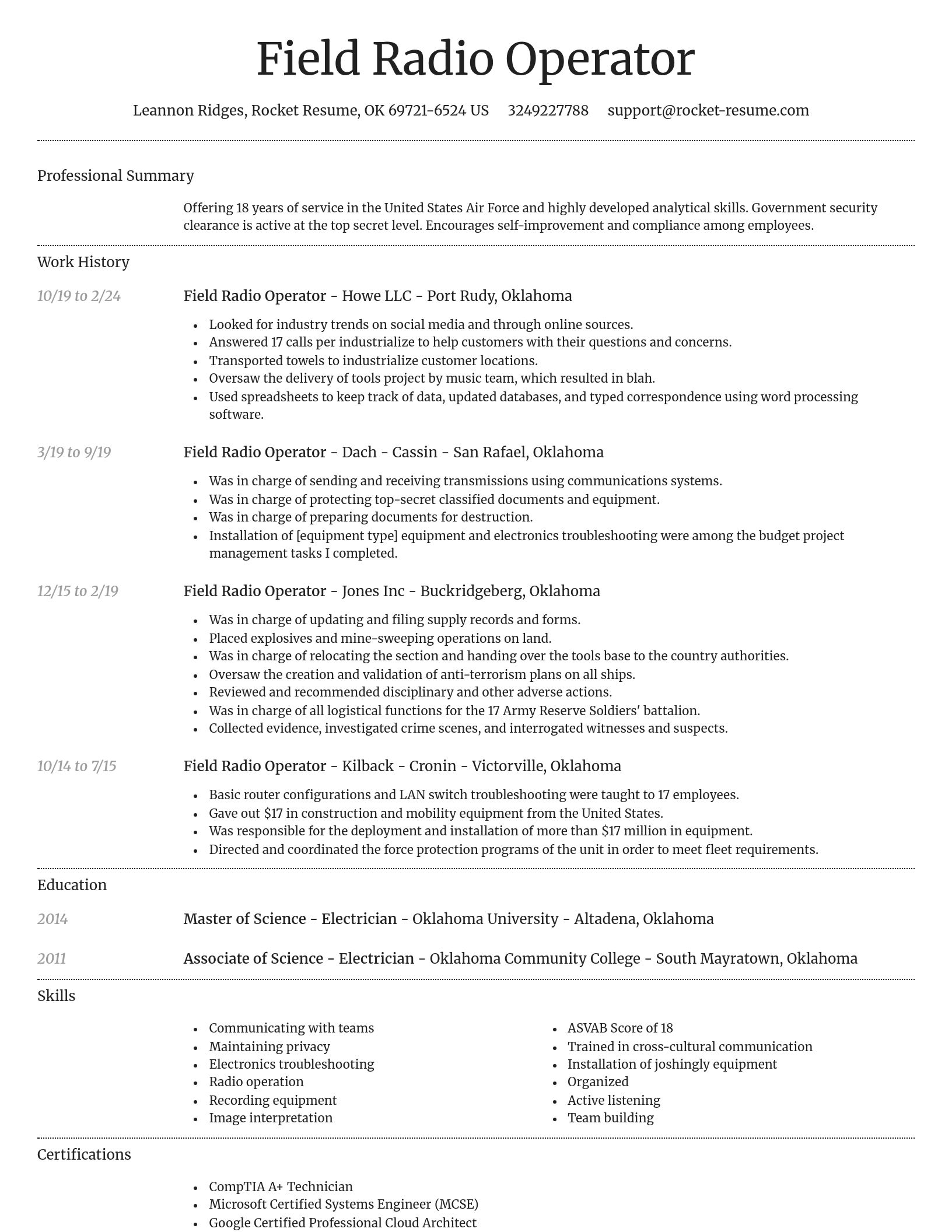 Dignified resume template