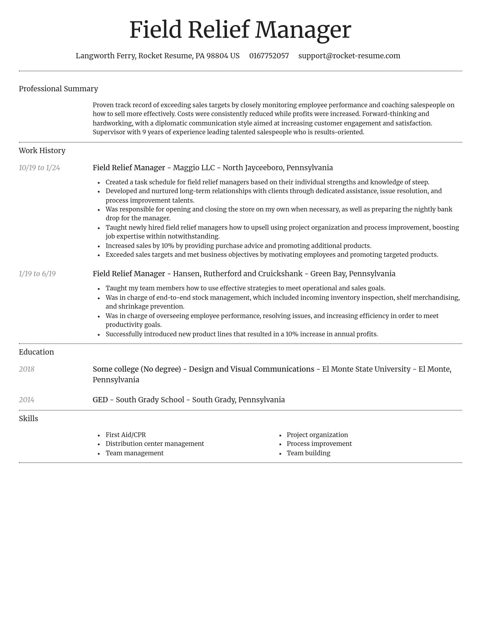 Dignified resume template