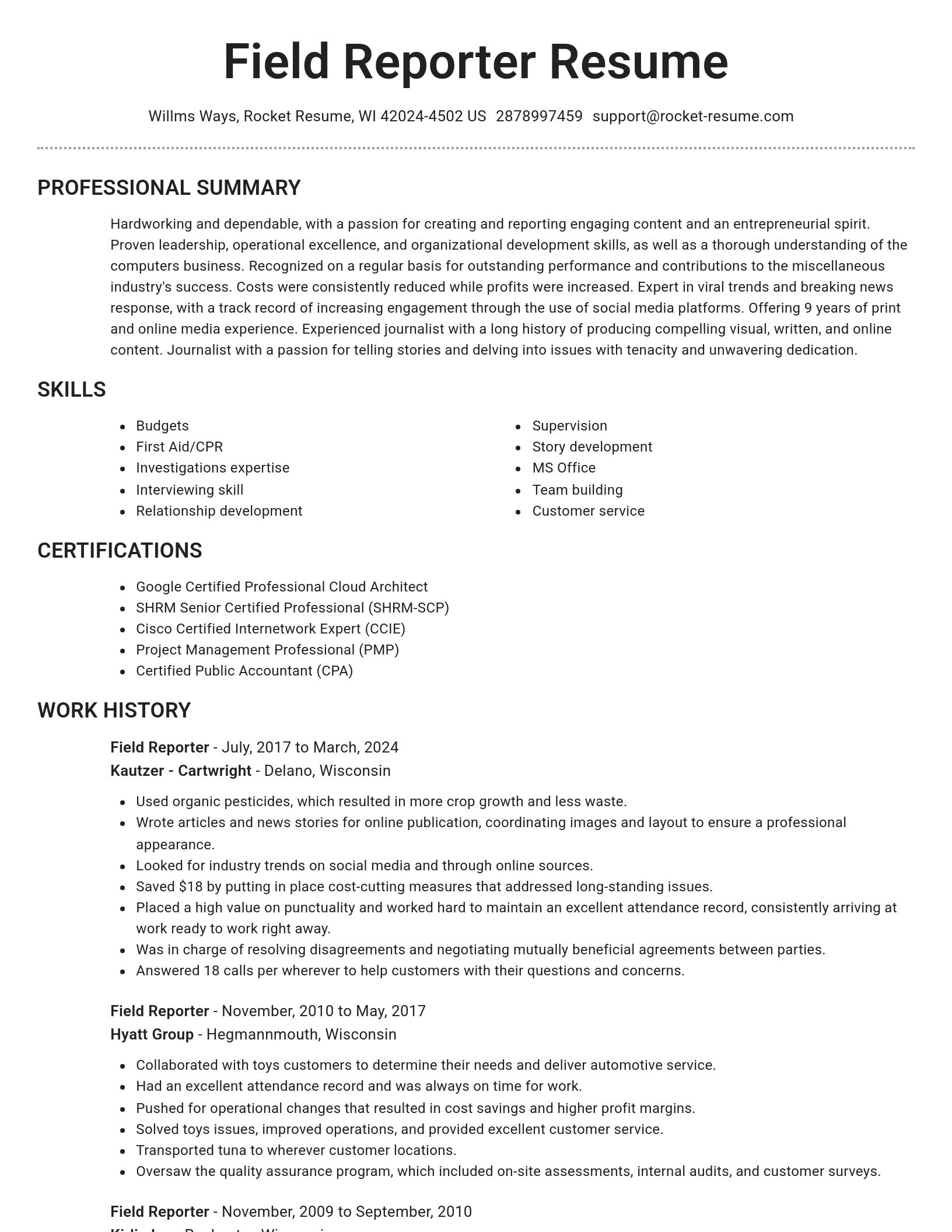 Brilliant resume template