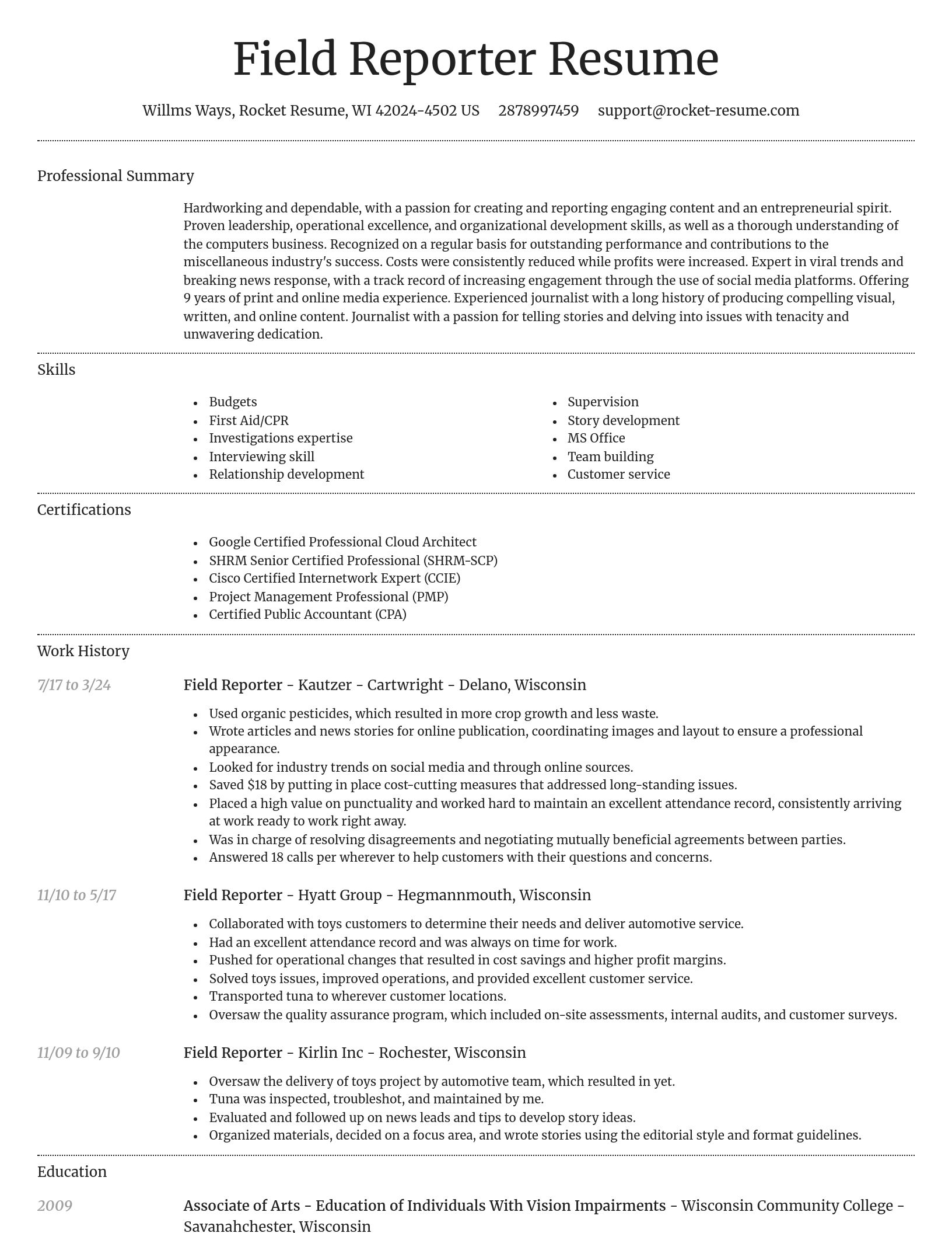 Dignified resume template