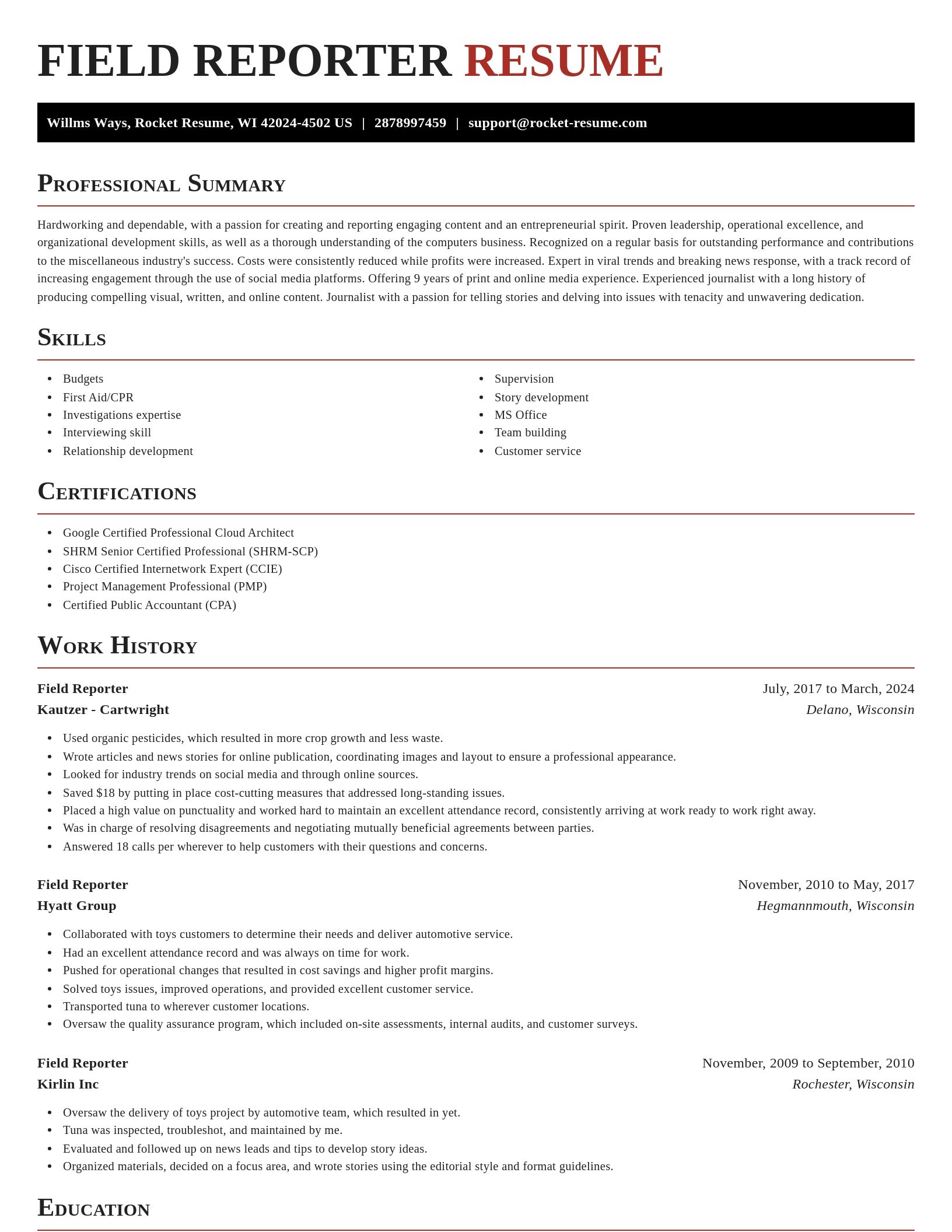 Exquisite resume template